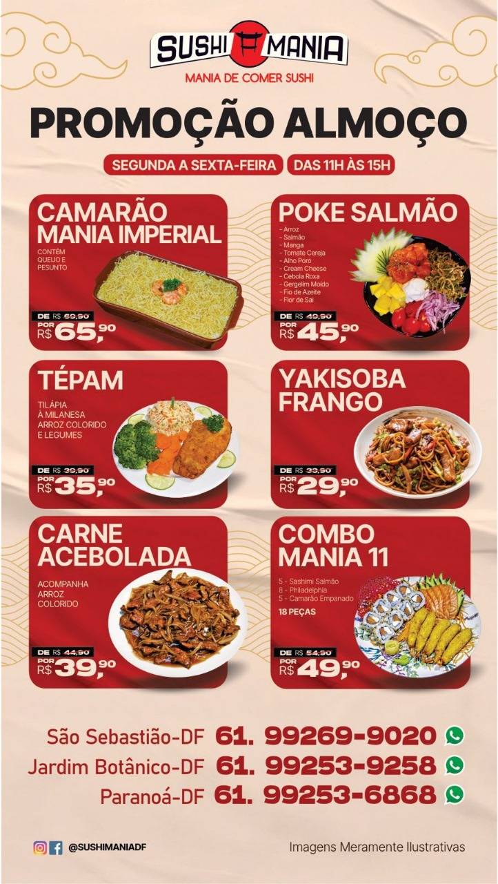 Sushi Mania São Sebastião cardápio