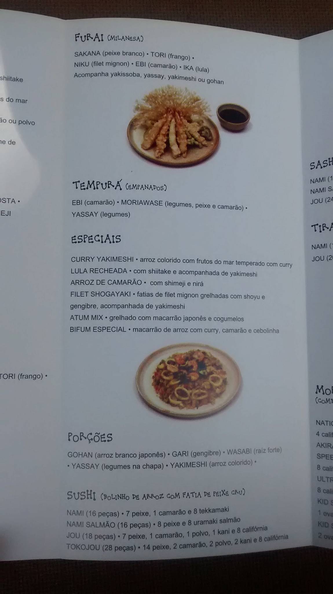 NĀMA sushi cardápio