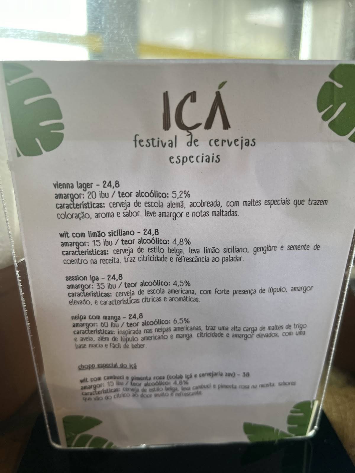 Iça Restaurante cardápio