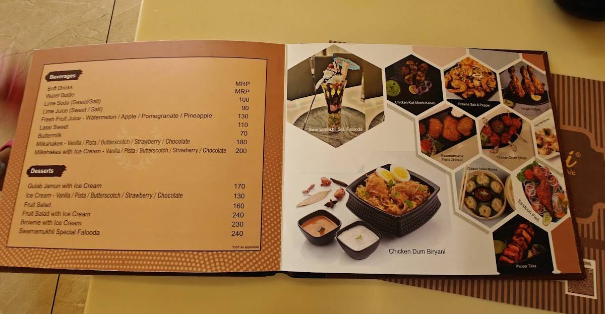Swarnamukhii Restaurant menu