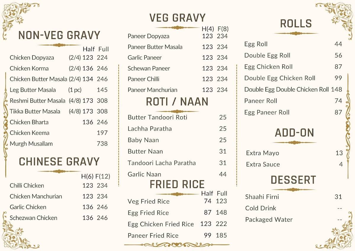 TASTE OF KOLKATA PREMIUM menu