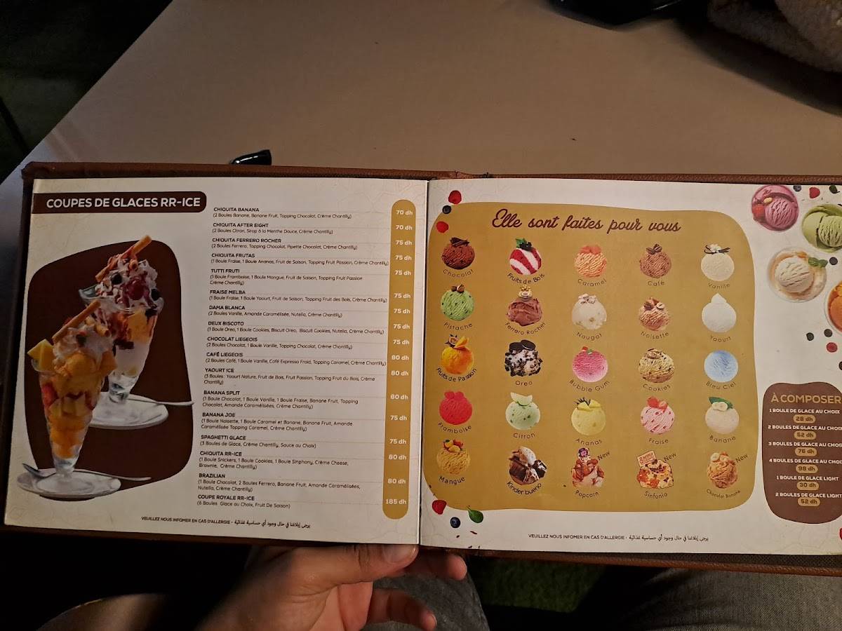 Menu de Cafe RR Ice