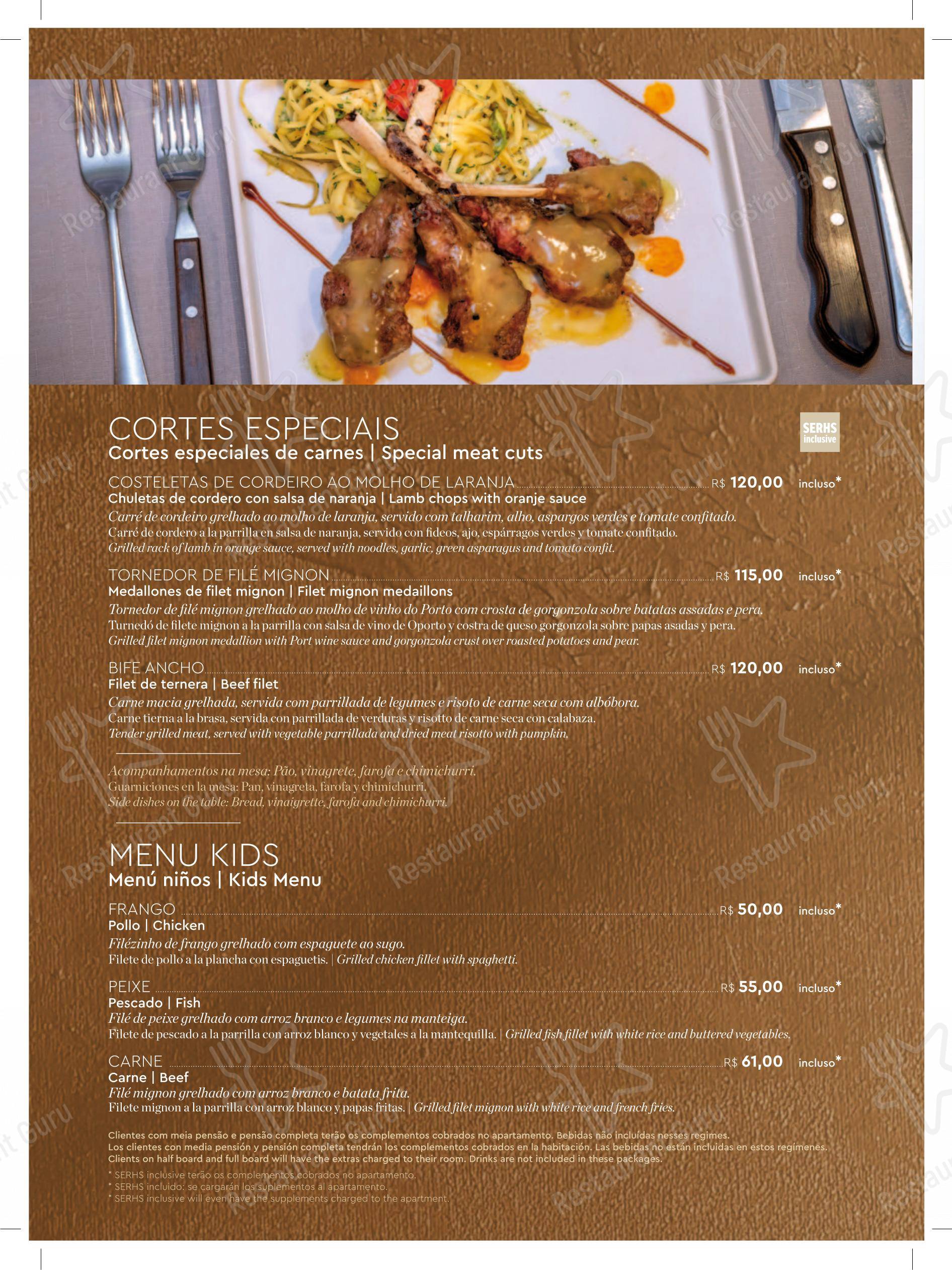 Tapiro Grill menu - Детское