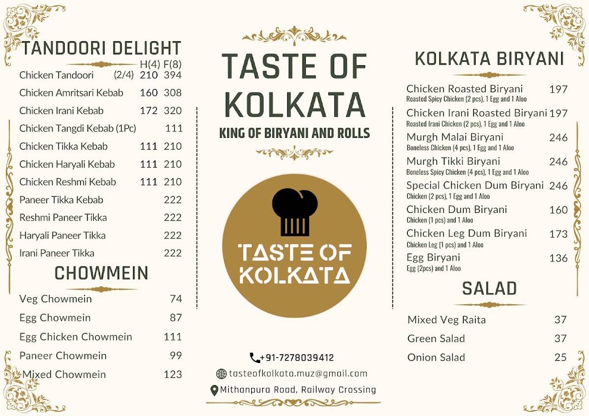 TASTE OF KOLKATA PREMIUM menu