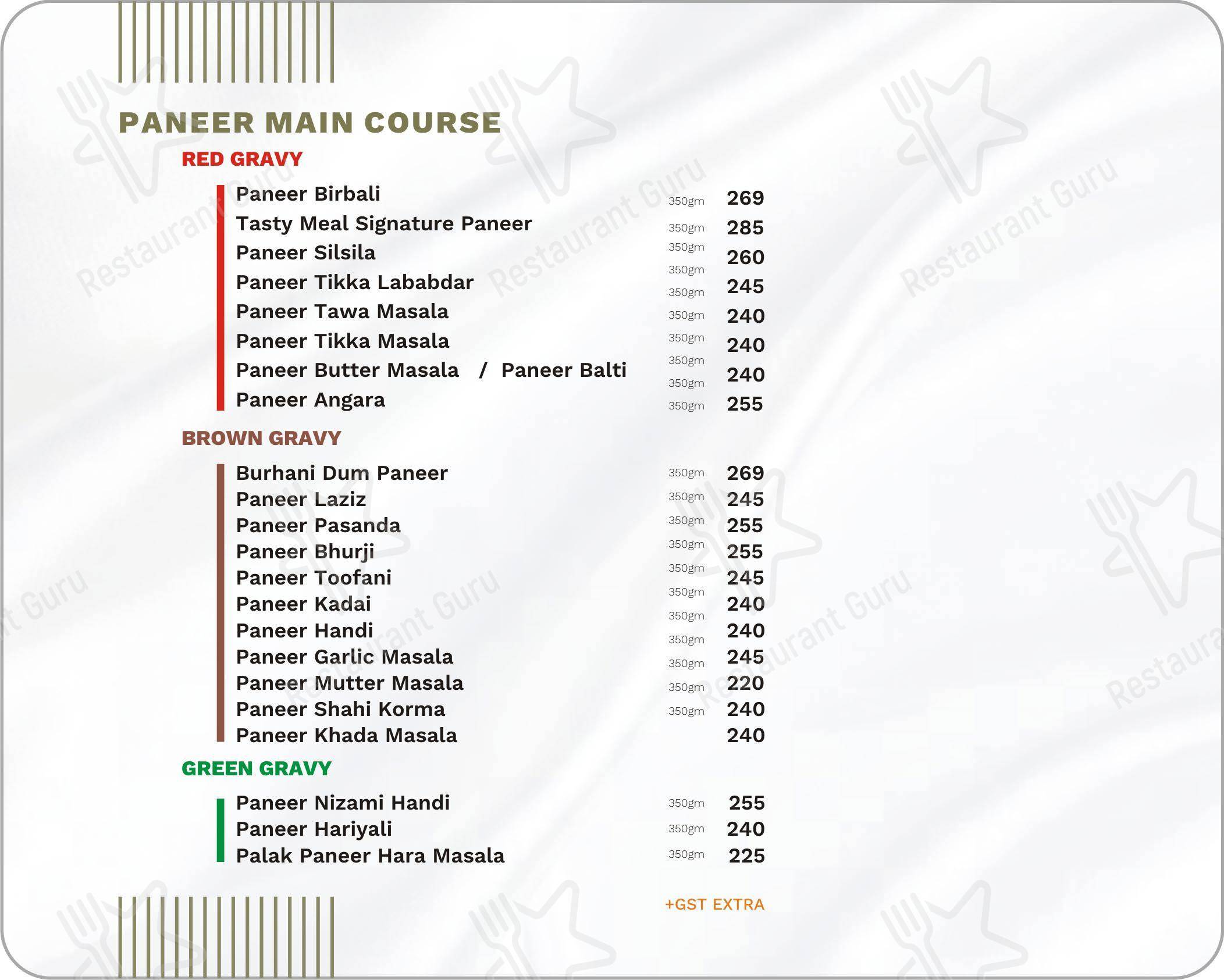 Tasty Meals Restaurant and Banquet in Ahmedabad - Menu