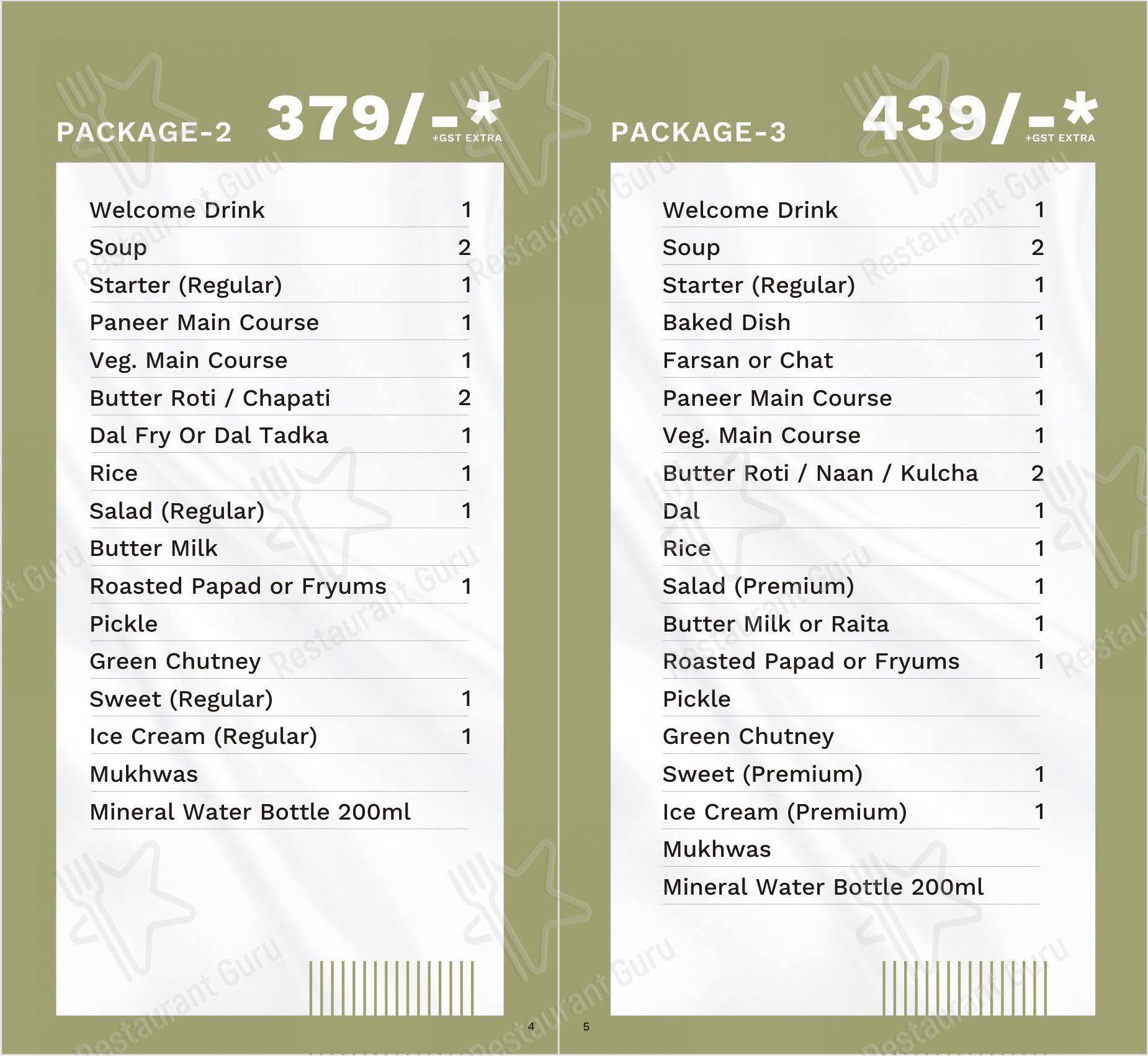 Menu bar for the Tasty Meals Restaurant and Banquet restaurant