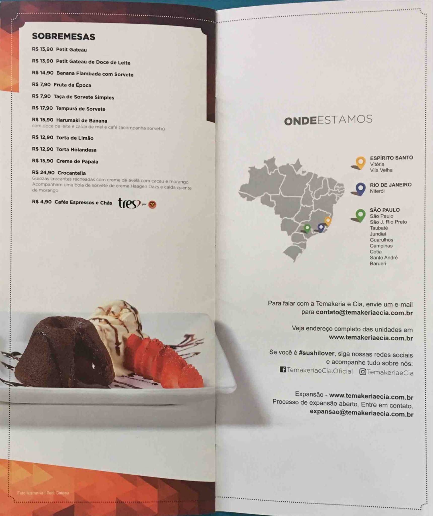 Temakeria e Cia cardápio