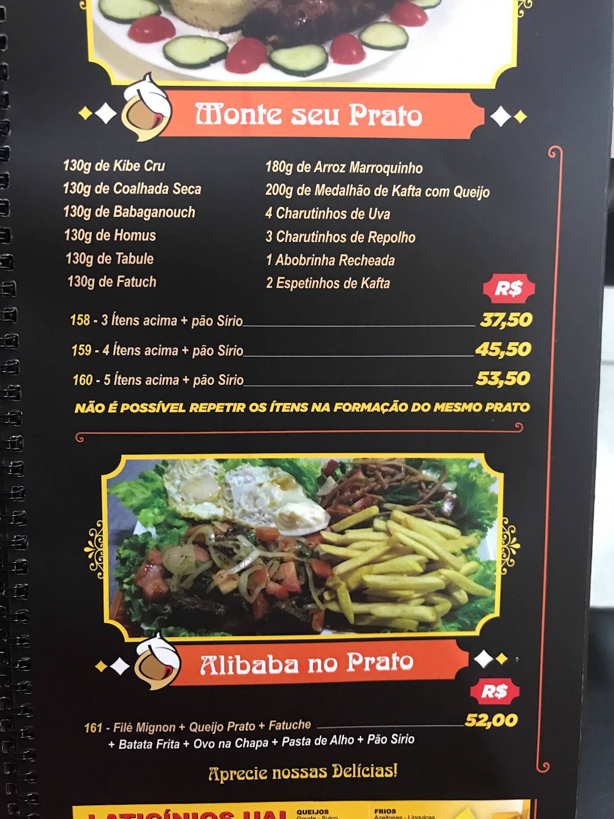 Alibaba Esfiharia cardápio