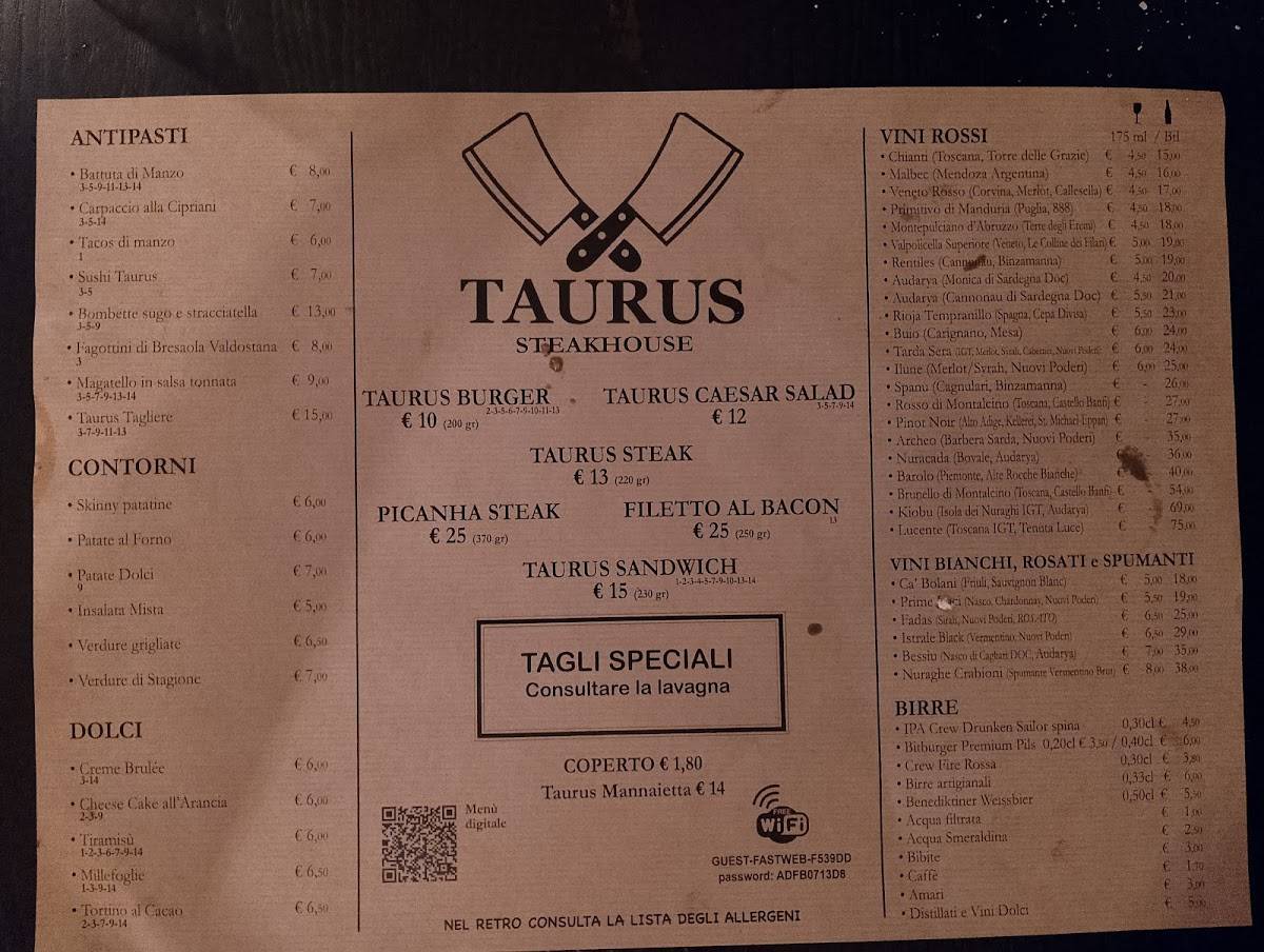 Menu di Taurusteakhouse 