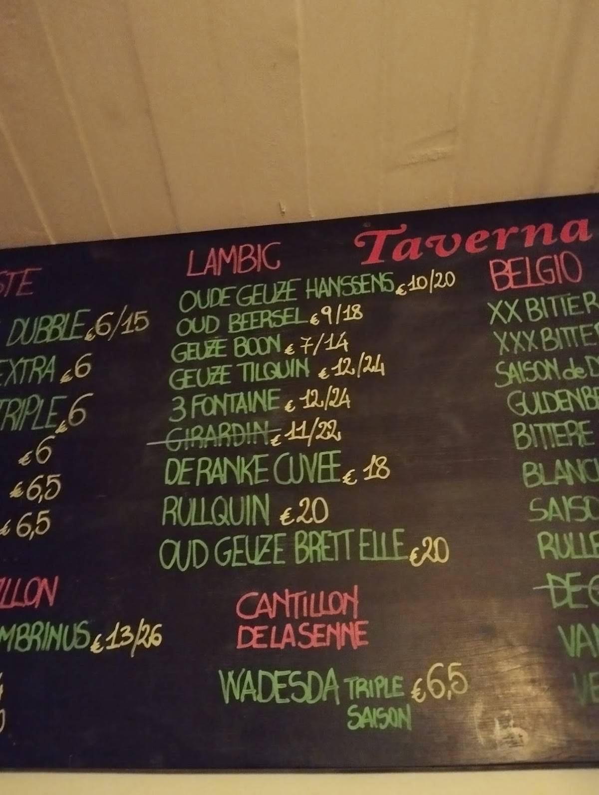 Menu di Taverna Deluzio 