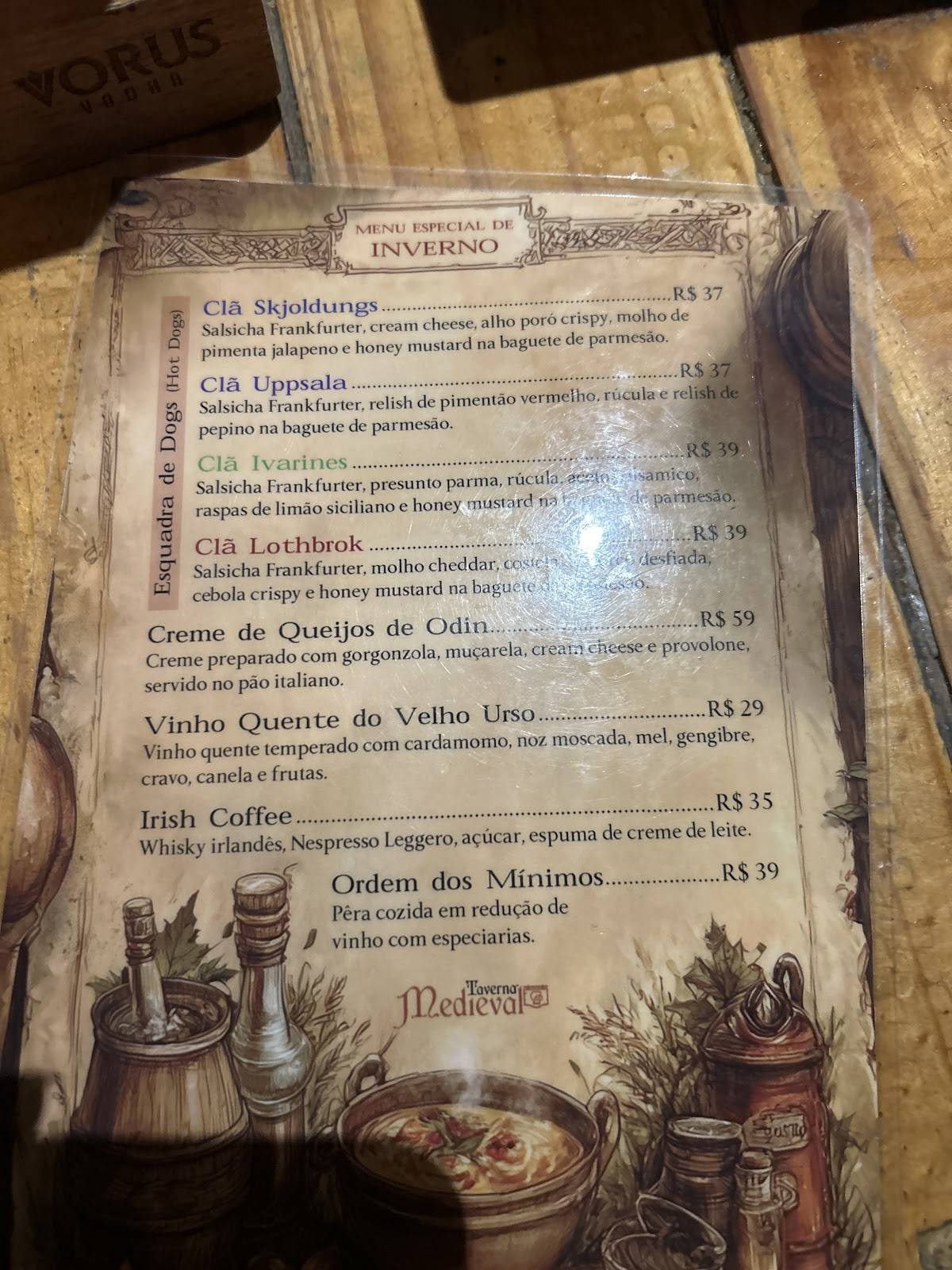 Taverna Medieval cardápio