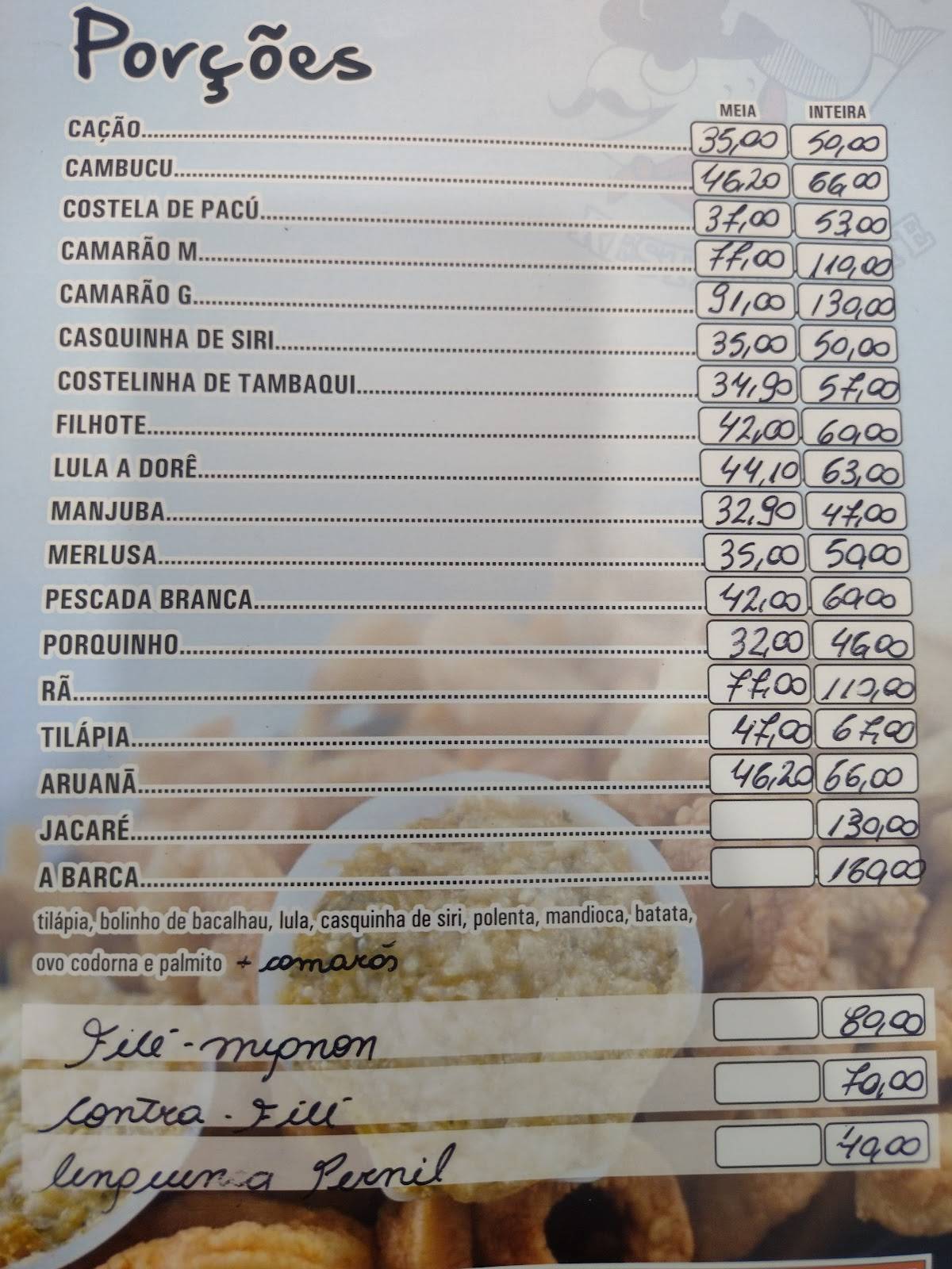 Tchê do Peixe Restaurante Salto cardápio