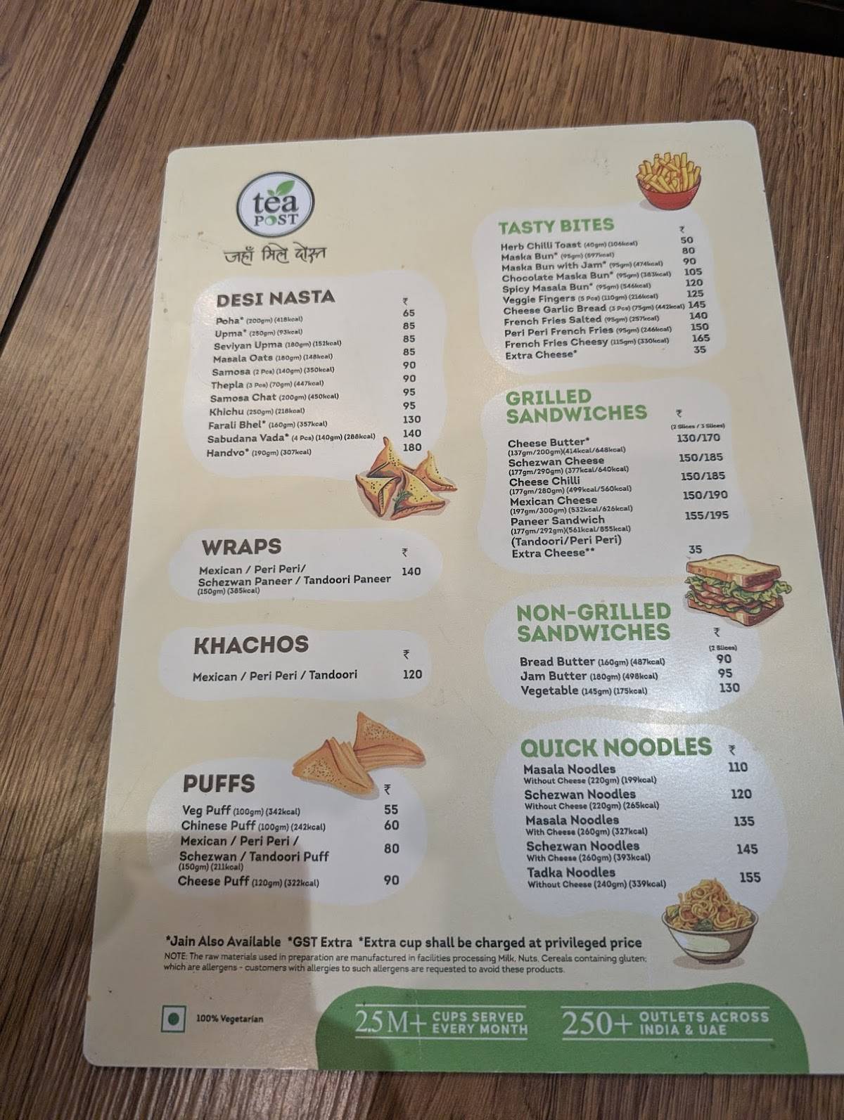 Tea Post menu