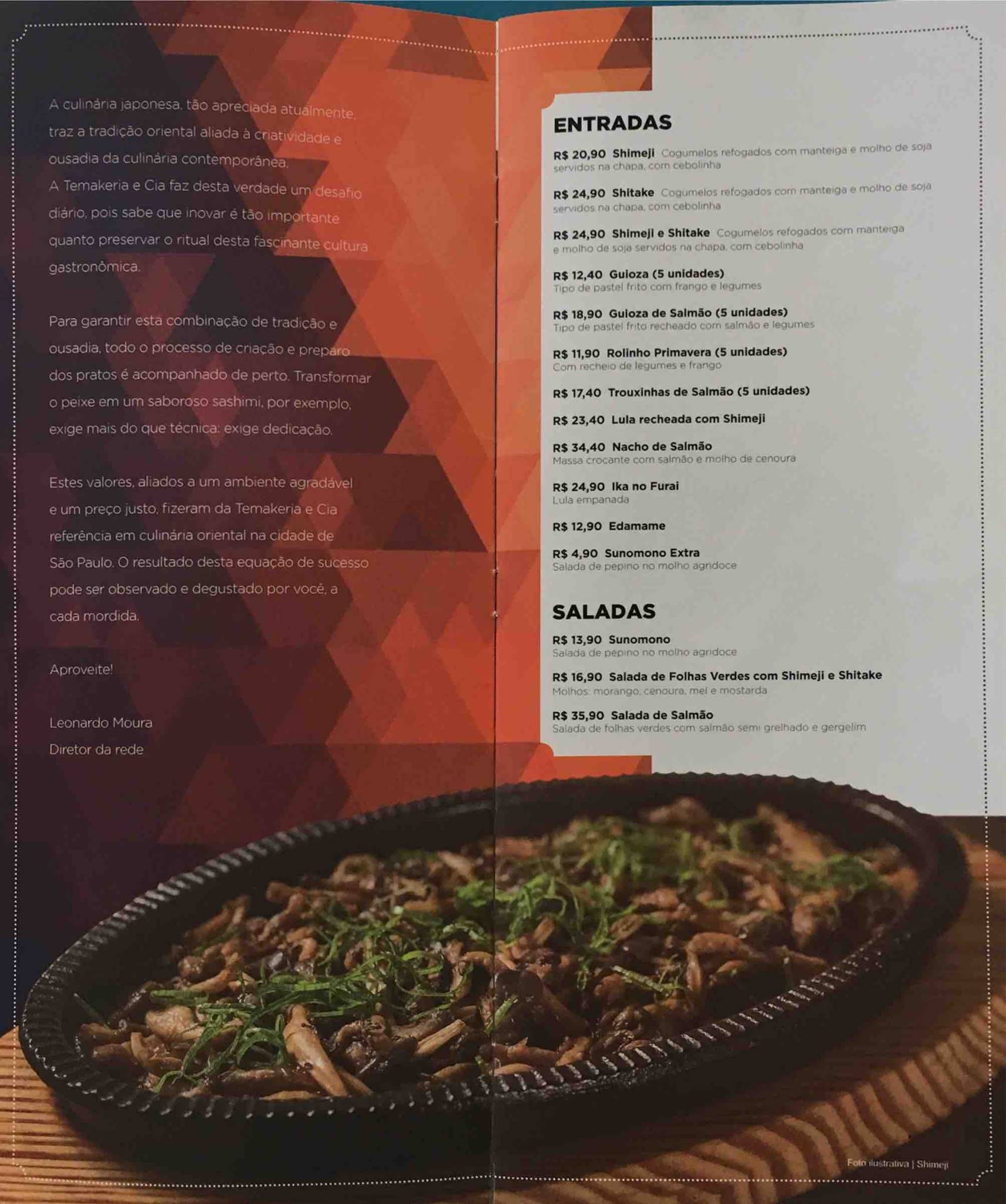 Temakeria e Cia cardápio