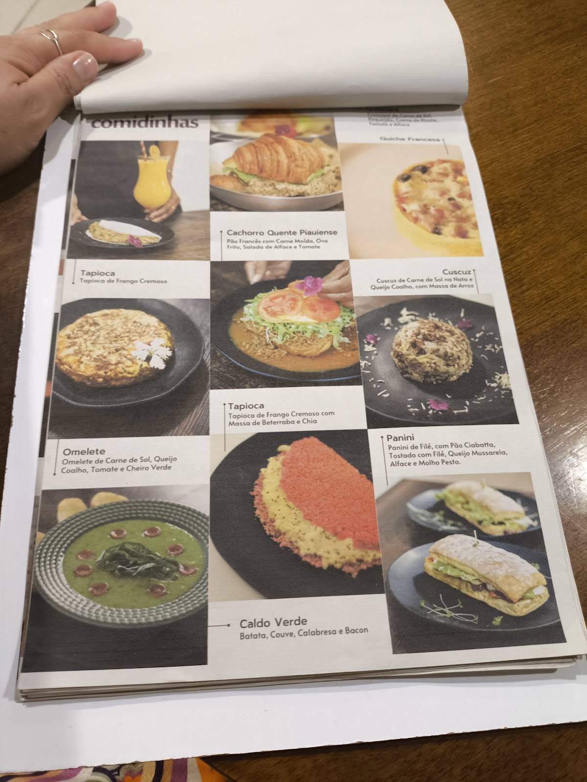 Espaço Caramelles cardápio
