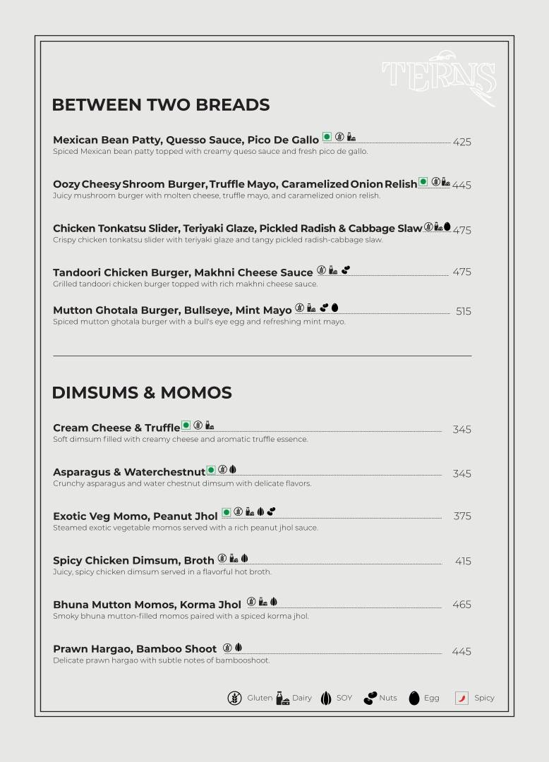 Terns menu