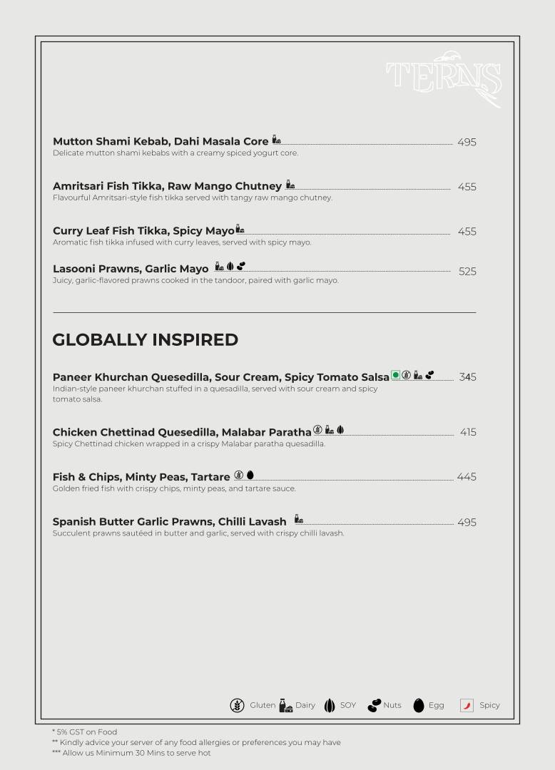 Terns menu