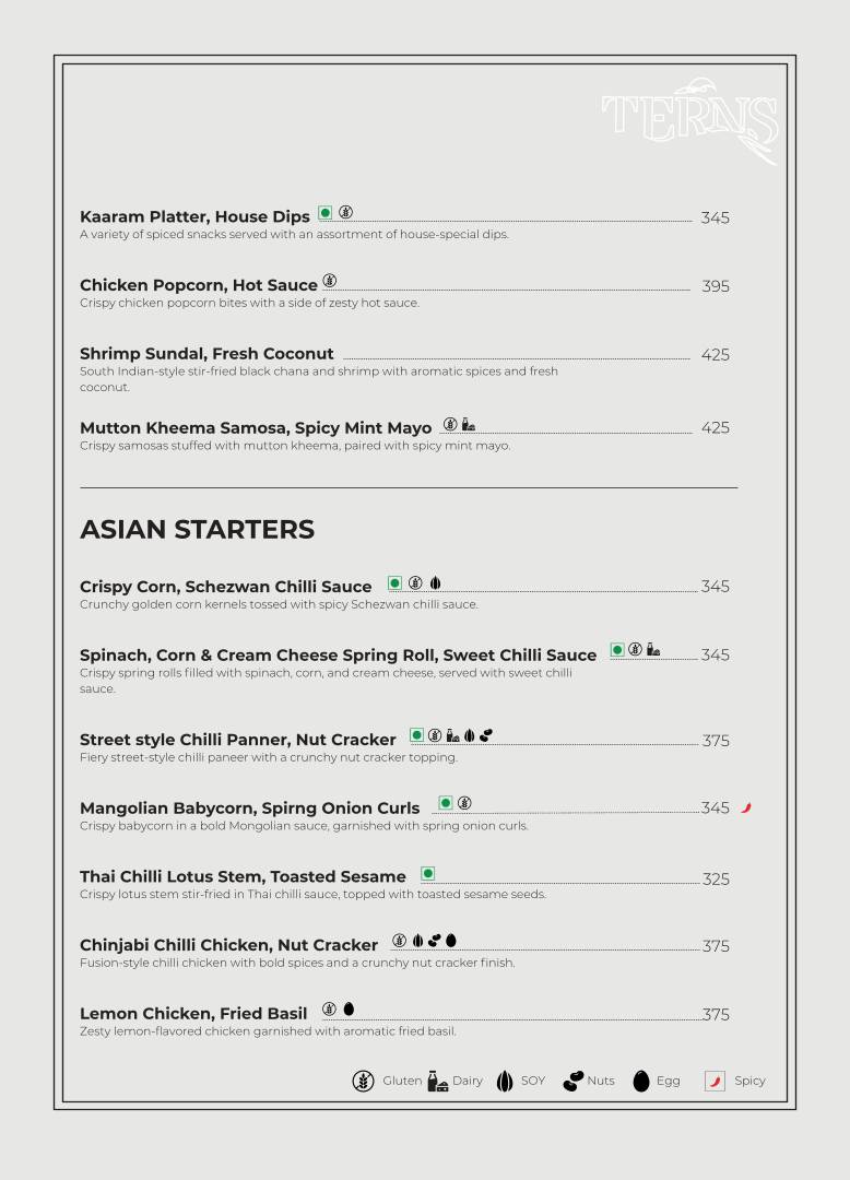Terns menu
