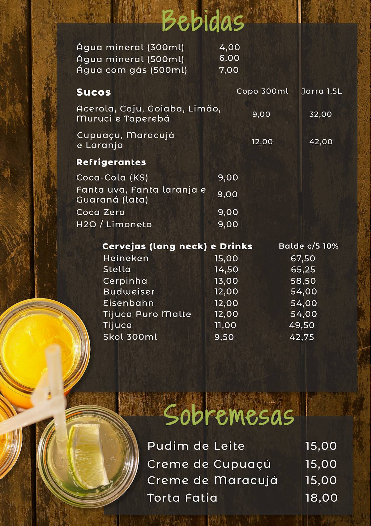 TERRA DO MEIO - Restaurante Rural cardápio