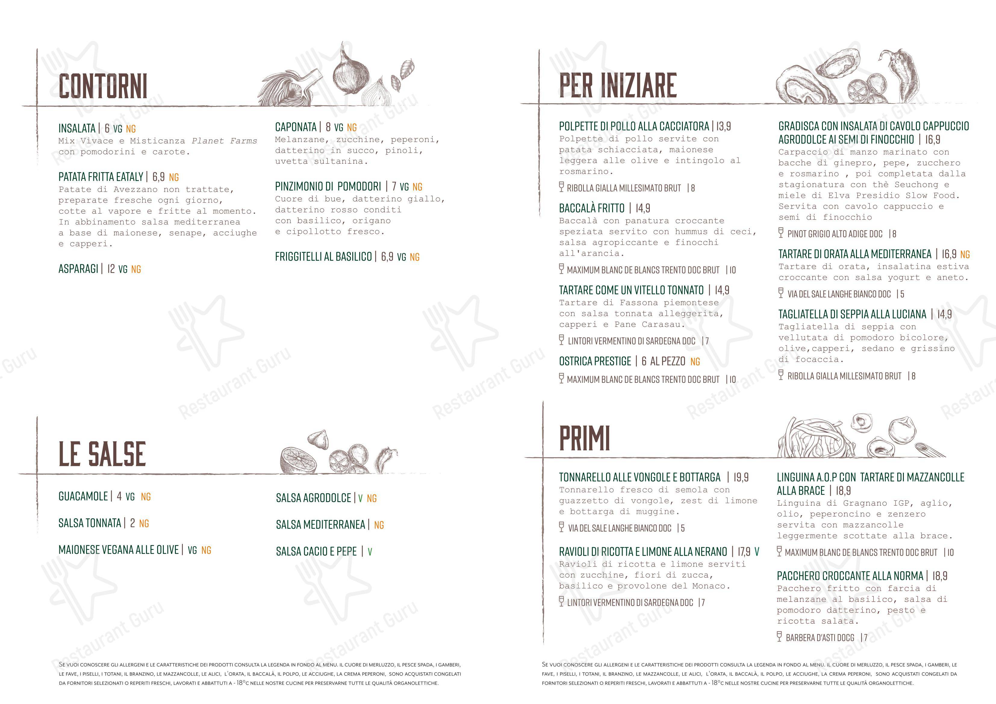 Terra in Roma - Menu