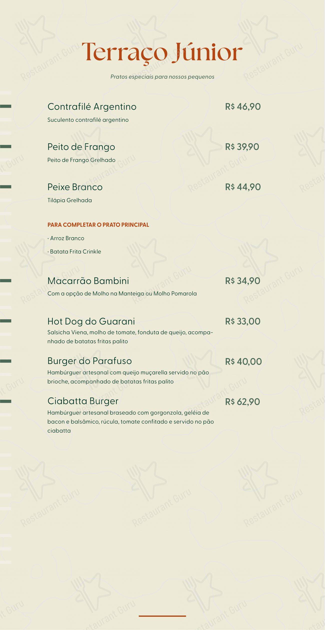 Terraço Hot Beach - Menu