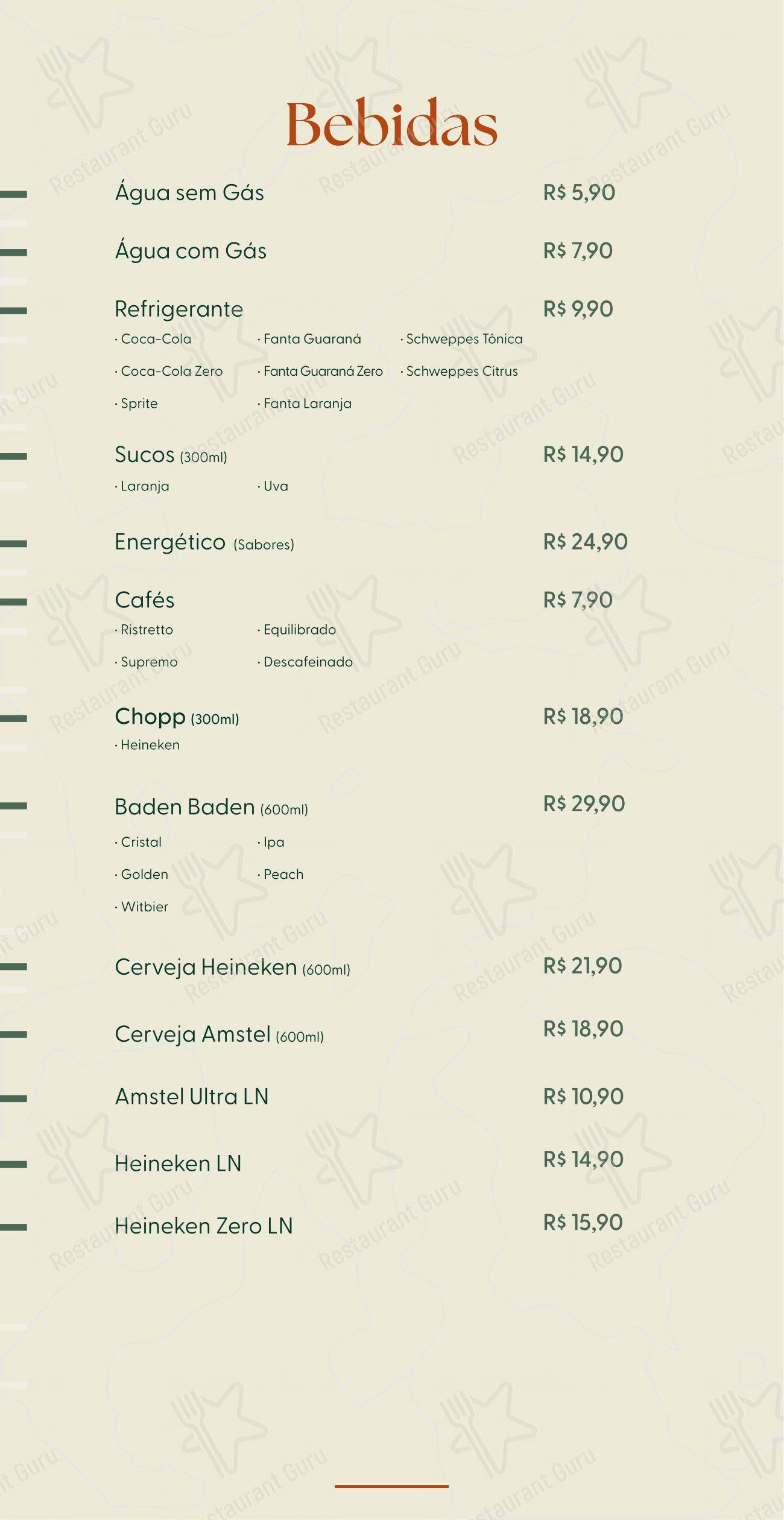 Terraço Hot Beach - Menu