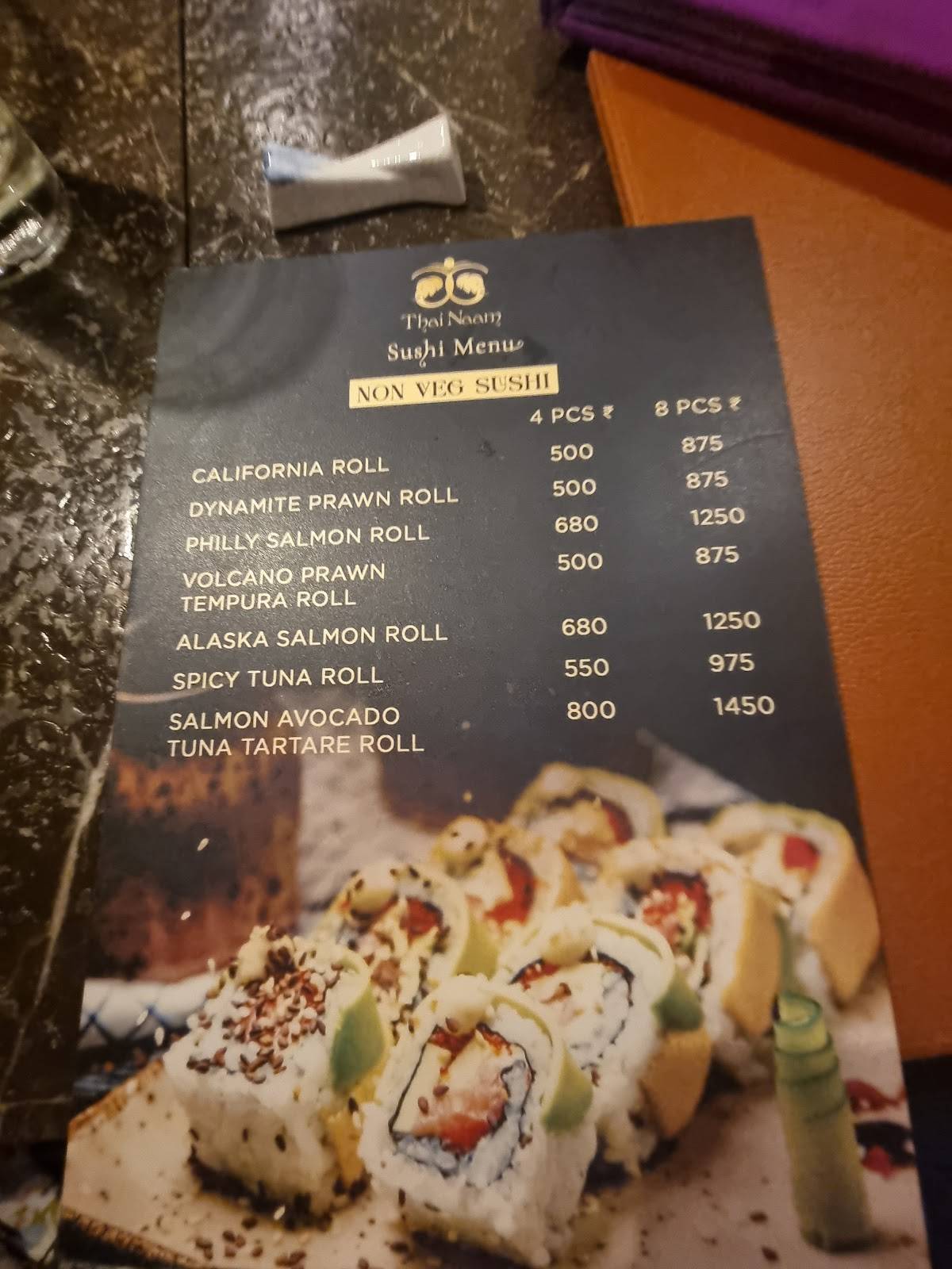 Thai Naam menu