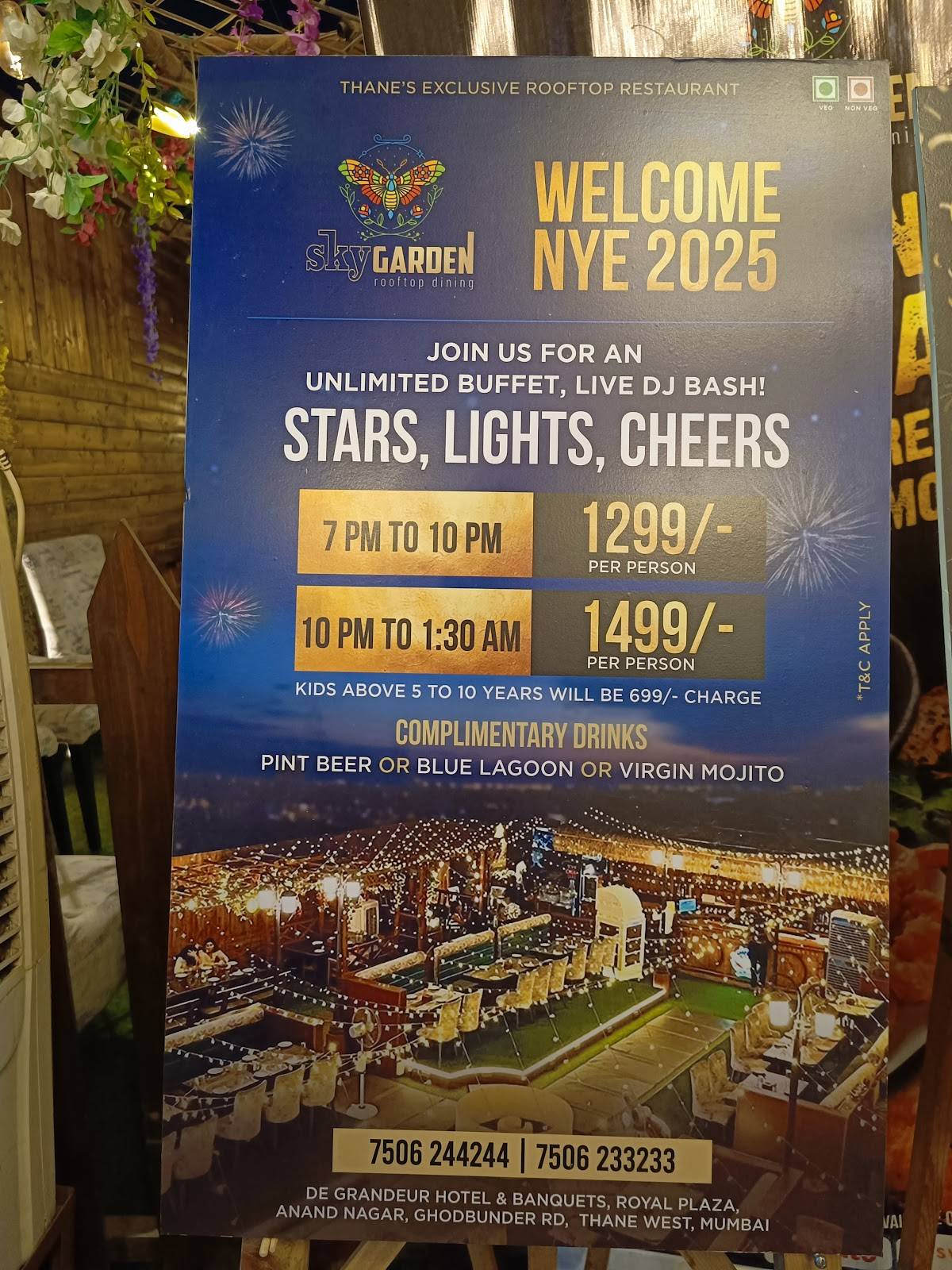 Sky Garden menu