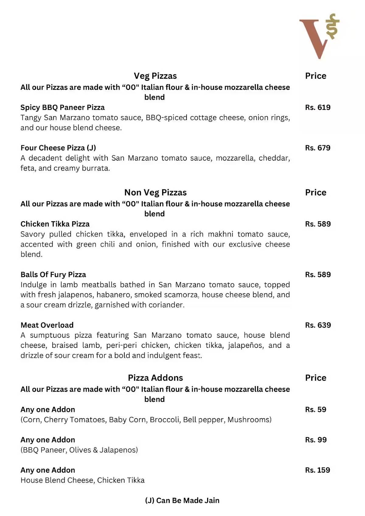 Vee Collaborative Kitchen & Bar Thane menu