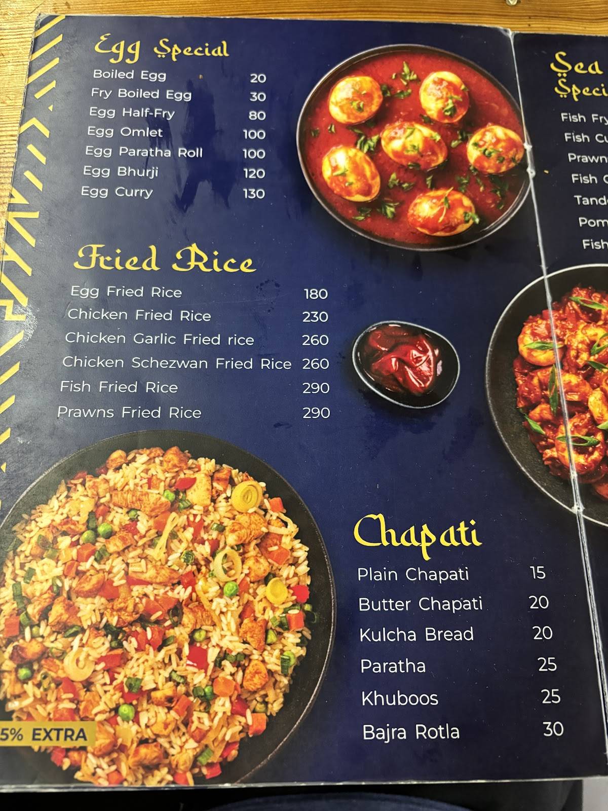 The Babji's Grill Kitchen menu