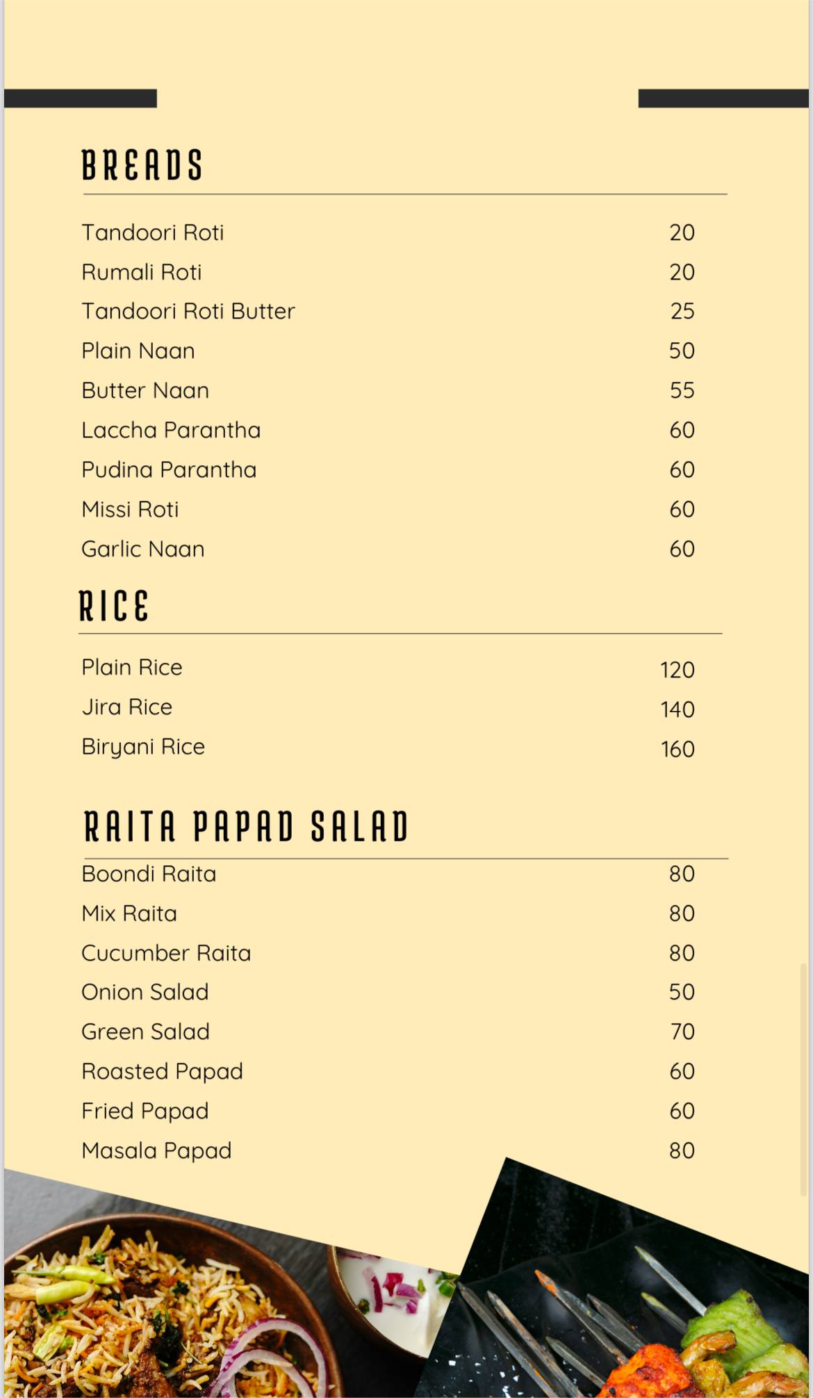 The Biryani Queen Varanasi menu