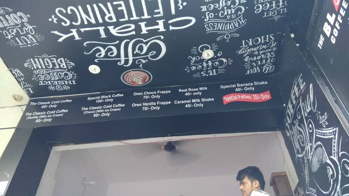 The Black Coffee Cafe menu