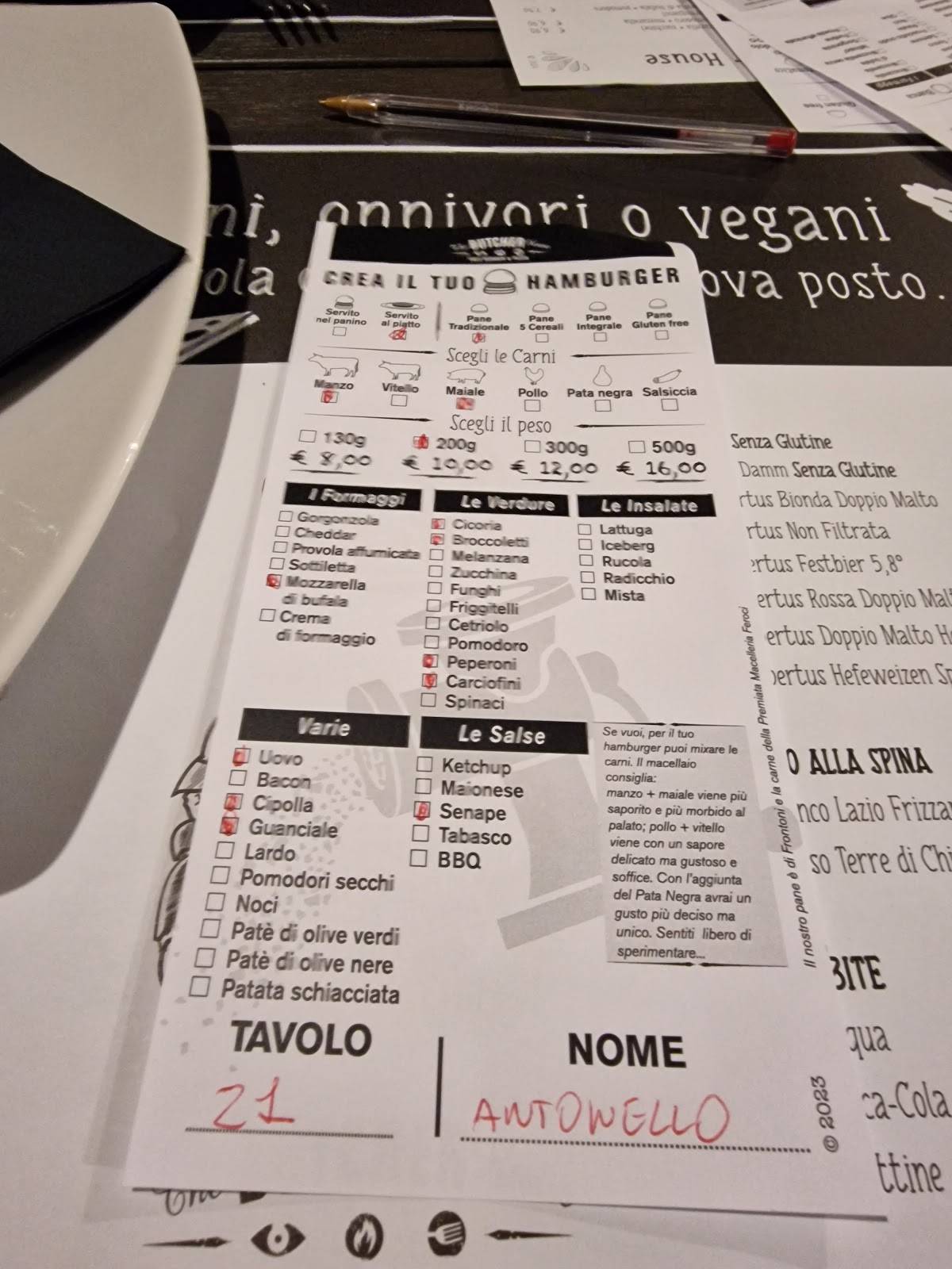 Menu di Ristorante The Butcher House 