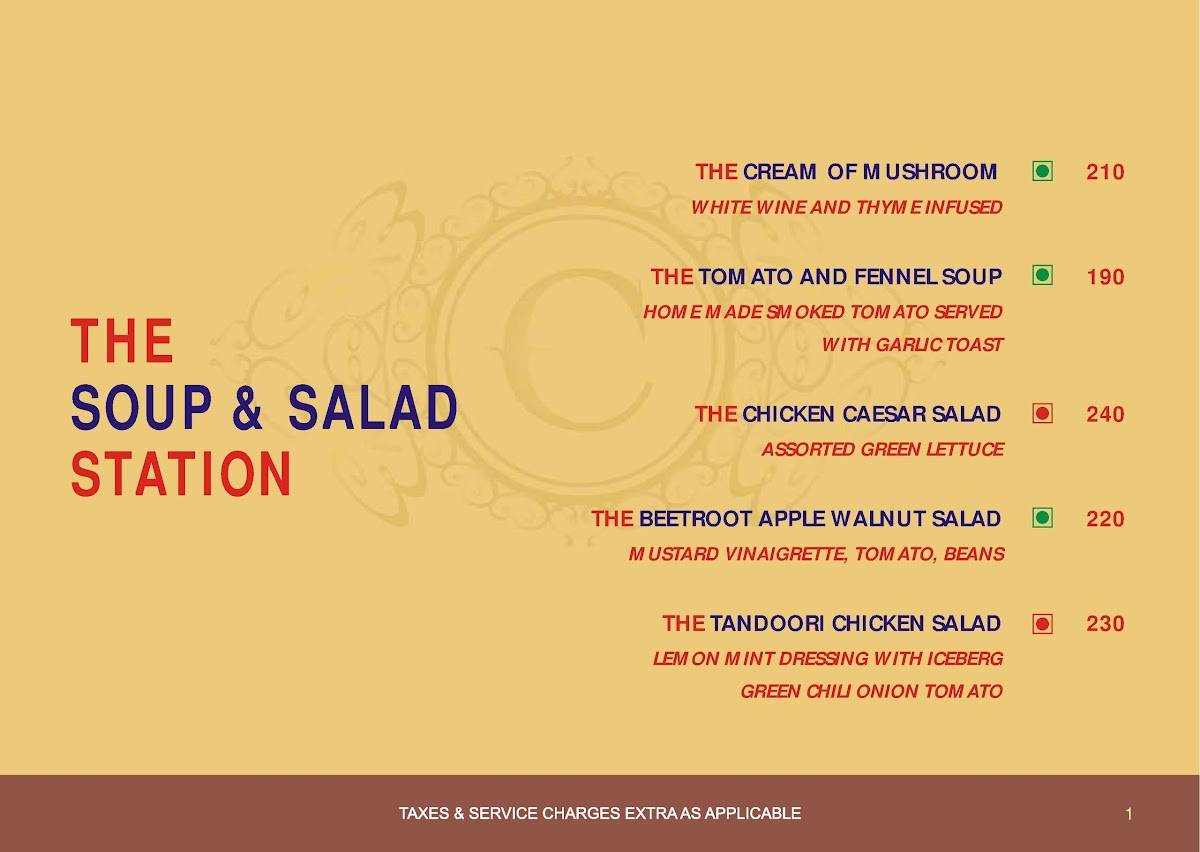 The Chamber - A Family Restaurant menu