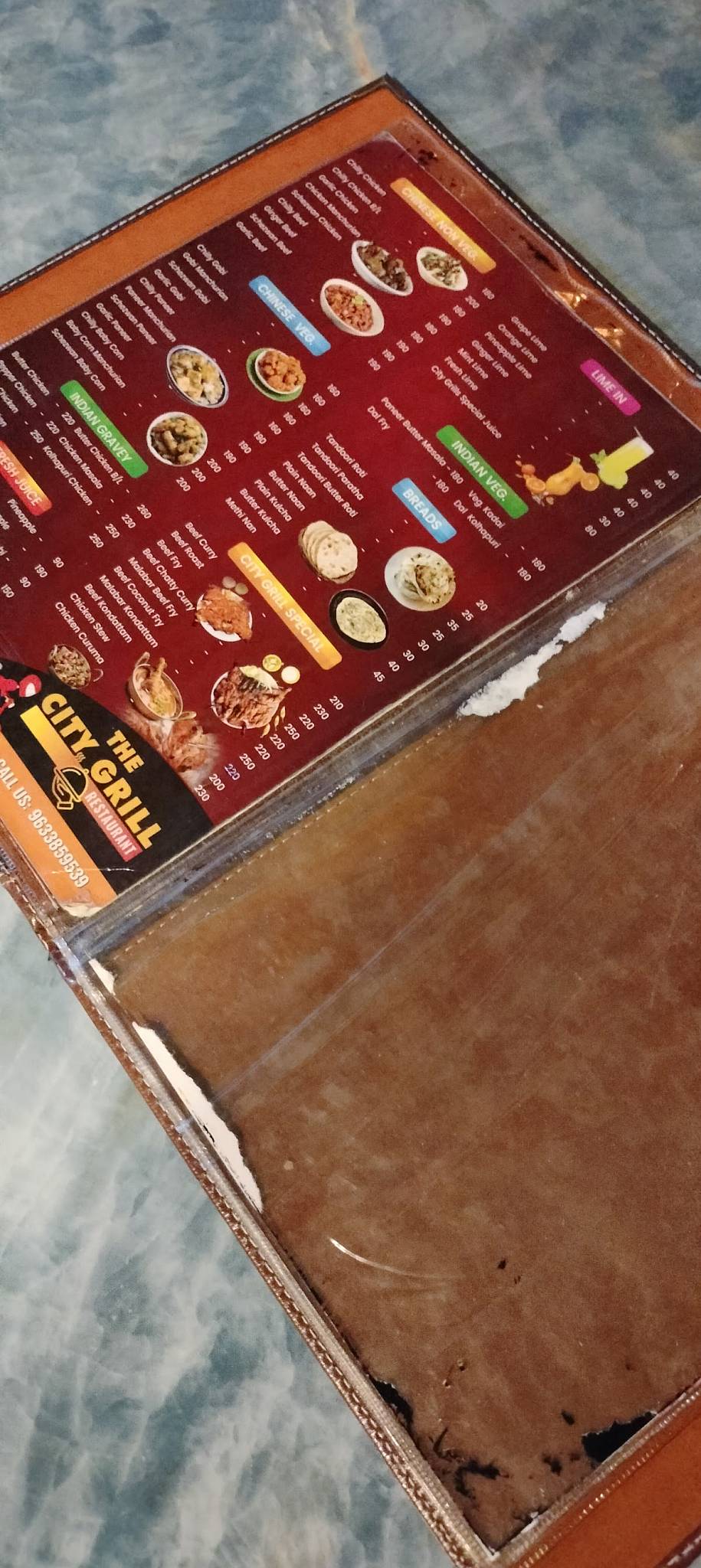 Menu at The City Grill, Kottayam