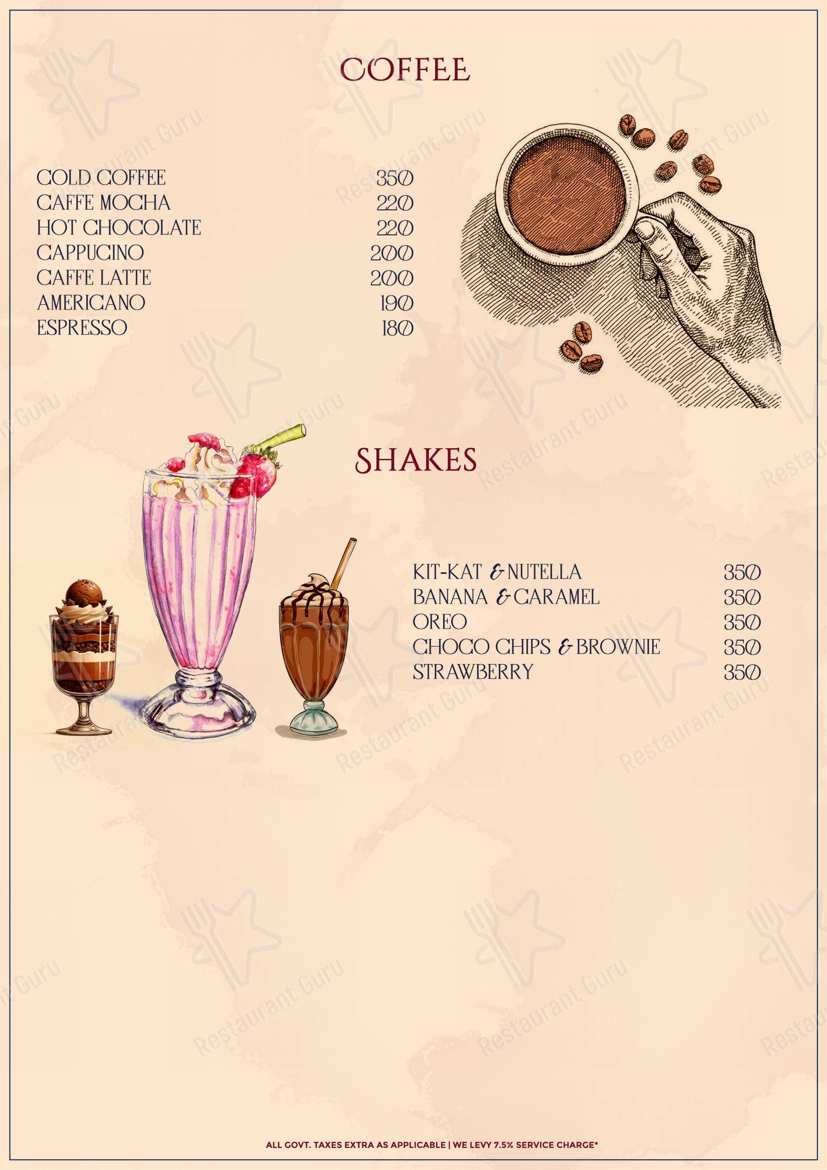 The Dome in Jaipur - Menu bar