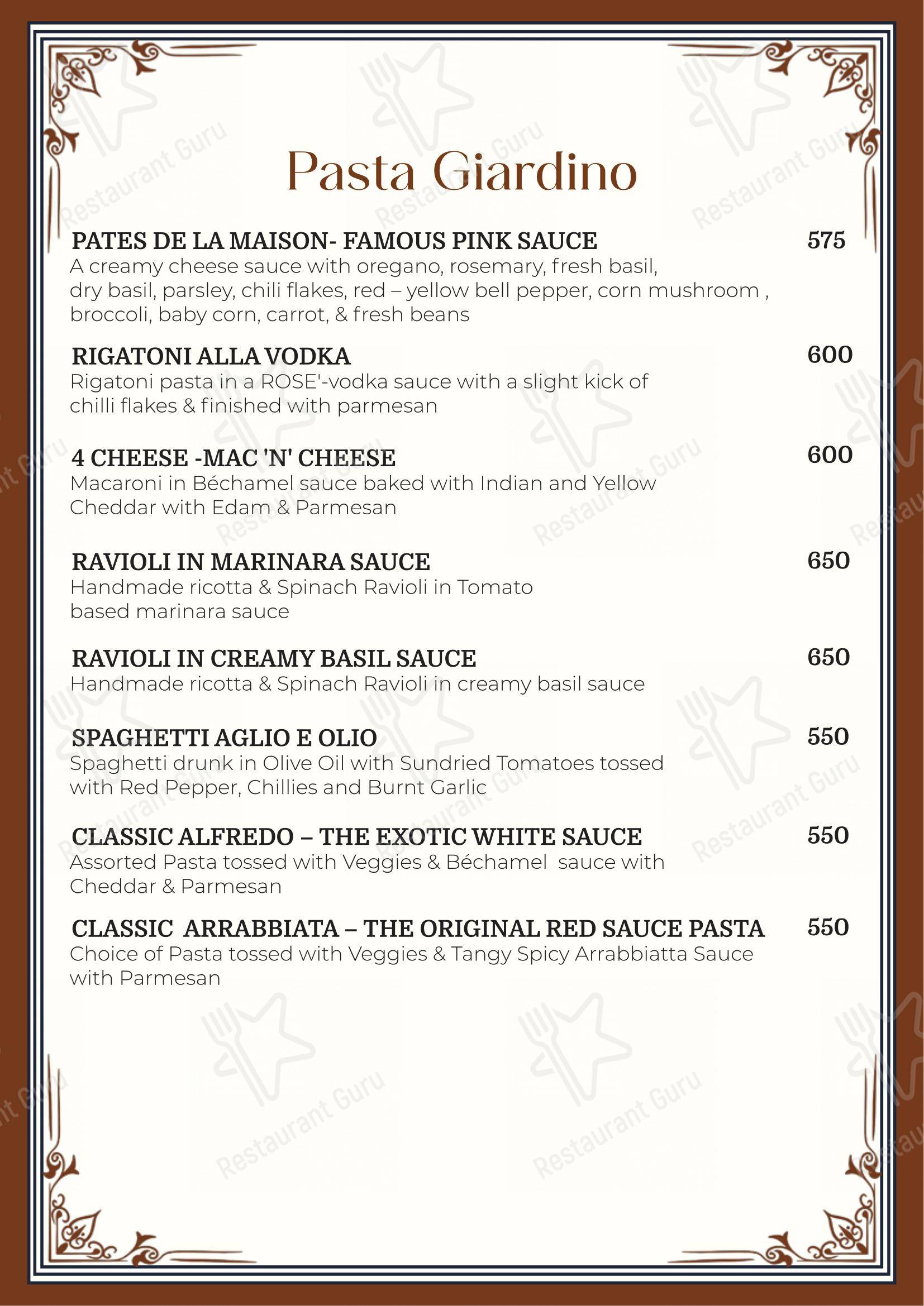 Menu for The Dome in Jaipur