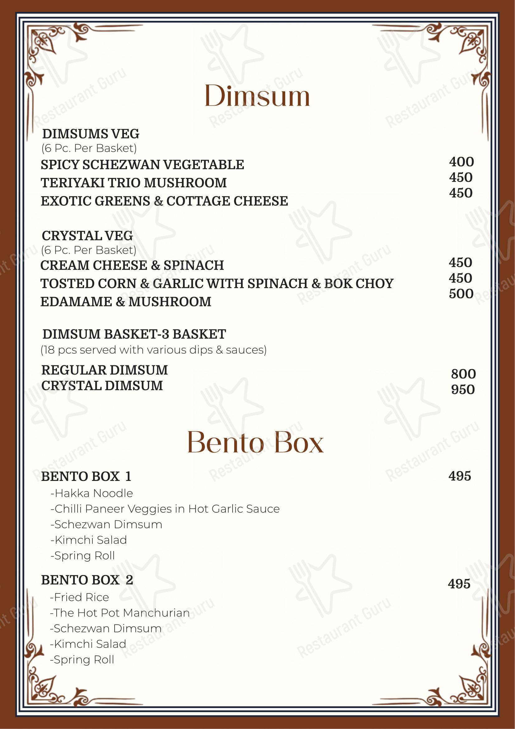 Menu for The Dome in Jaipur