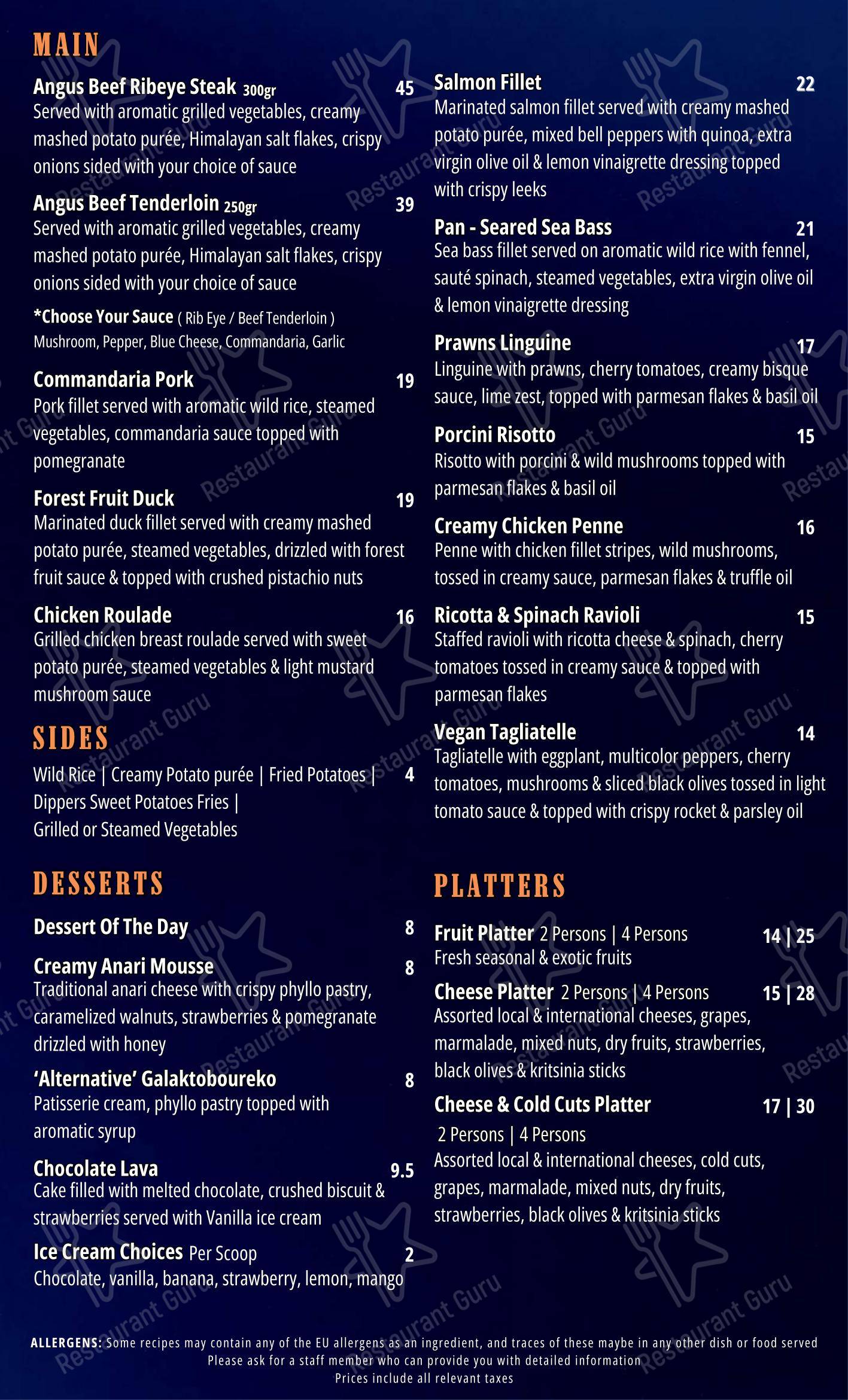 Крафт меню pour The Enigma Restobar dans Larnaca