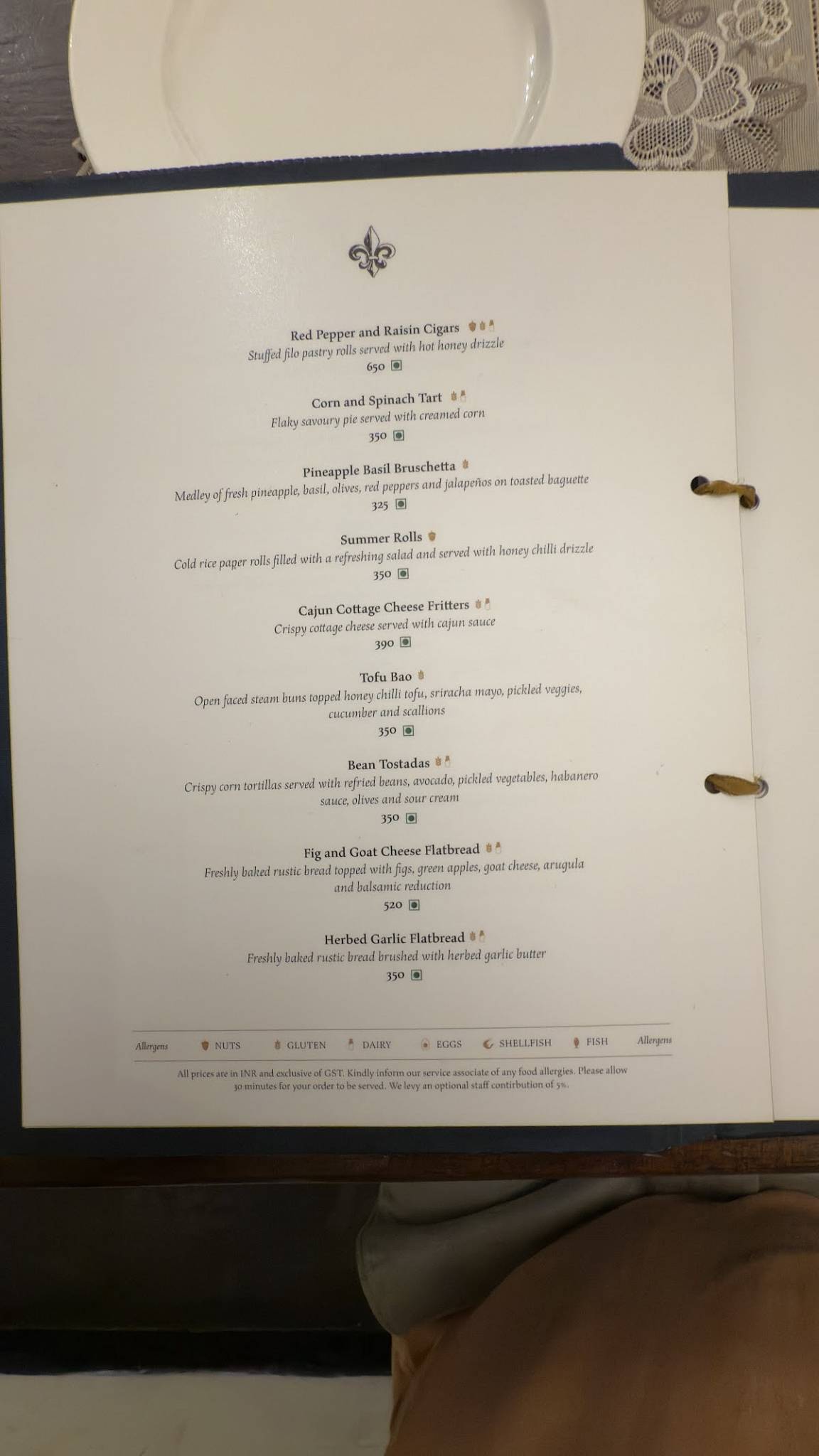 The French Door (Café & Restaurant) menu