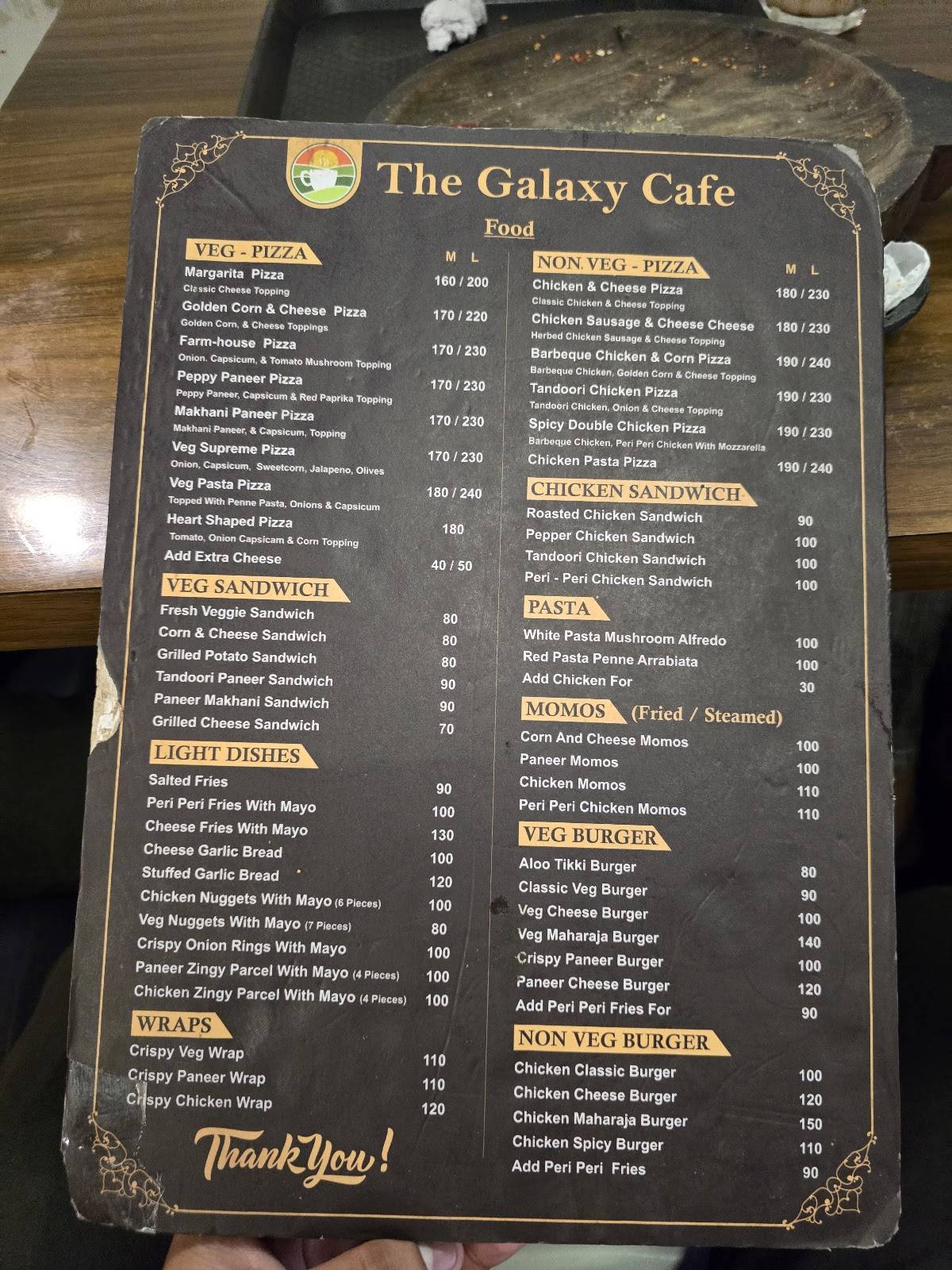 The Galaxy Cafe Chakan menu