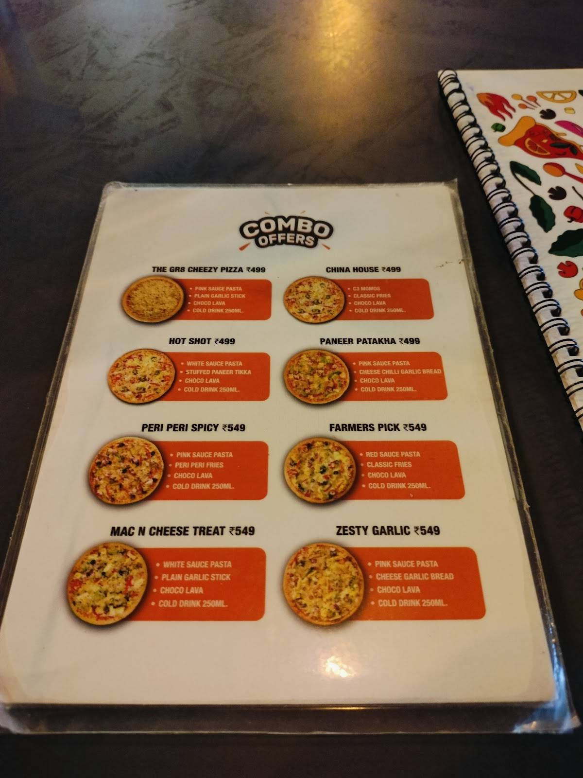 The Great Indian Pizza menu