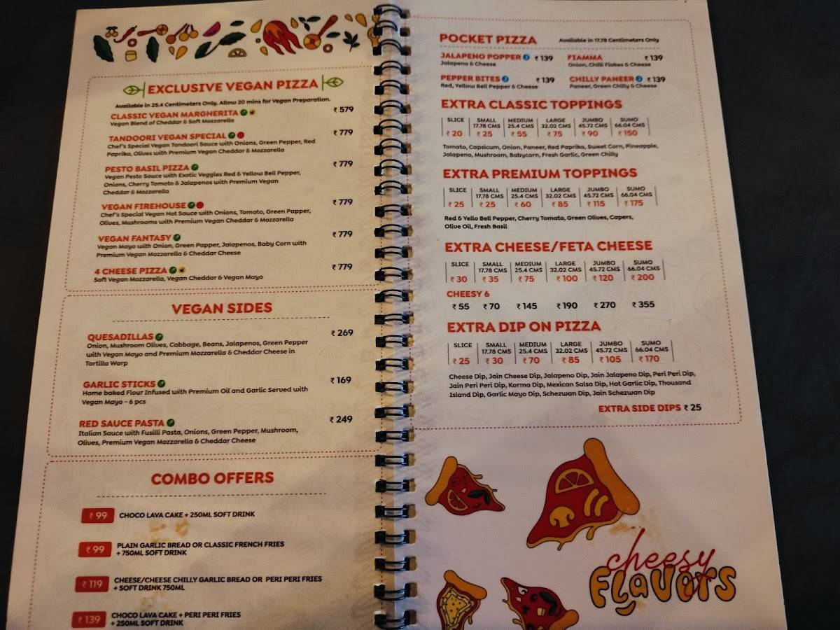 The Great Indian Pizza menu
