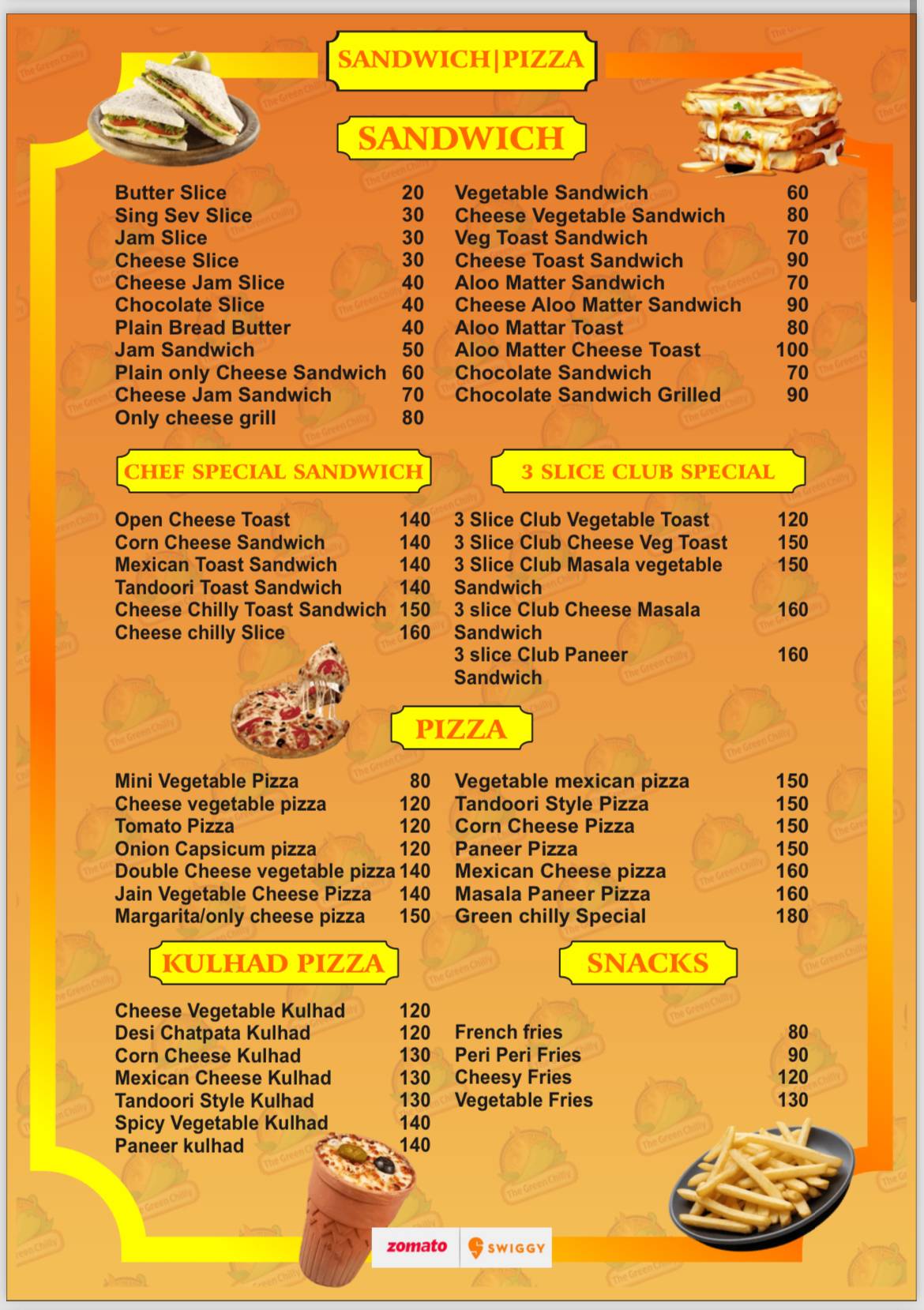 The Green Chilly menu