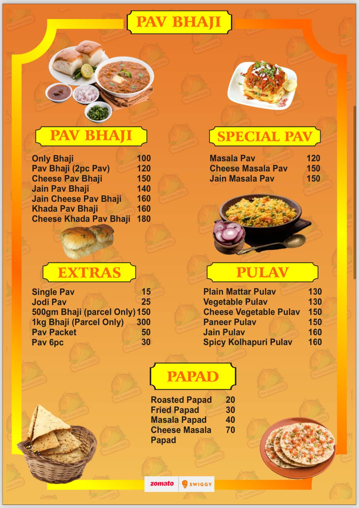 The Green Chilly menu