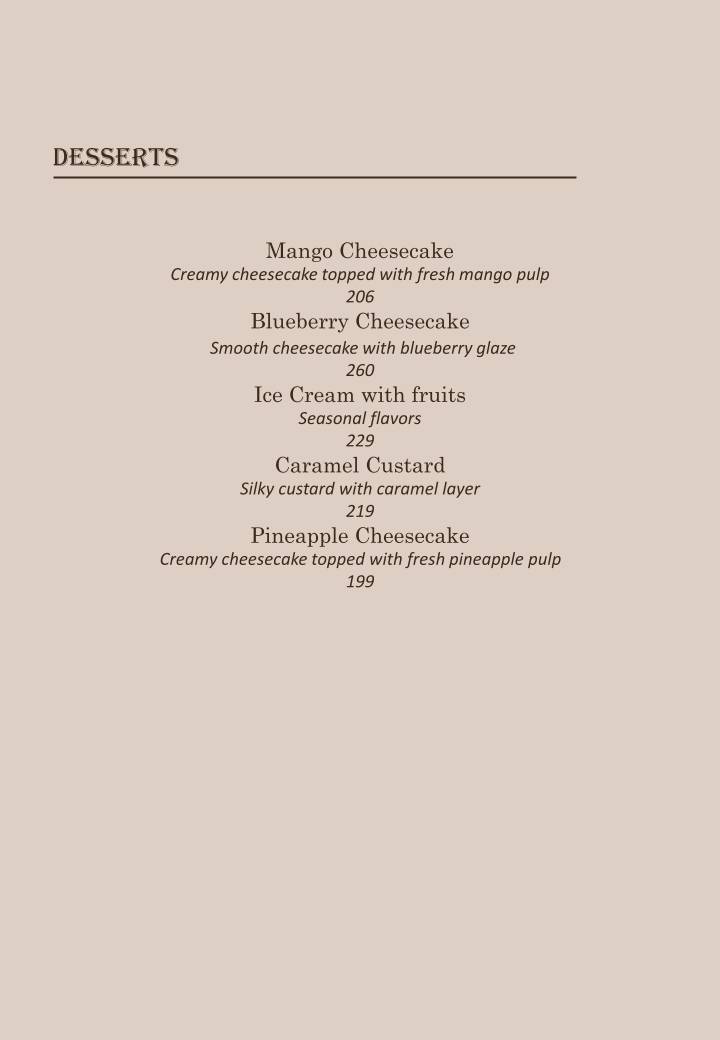 The Hut Restaurant - Shillong menu