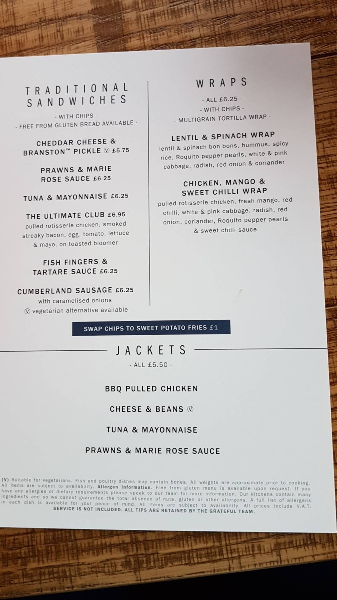 Menu at The Kings Reach pub & bar, Biggleswade