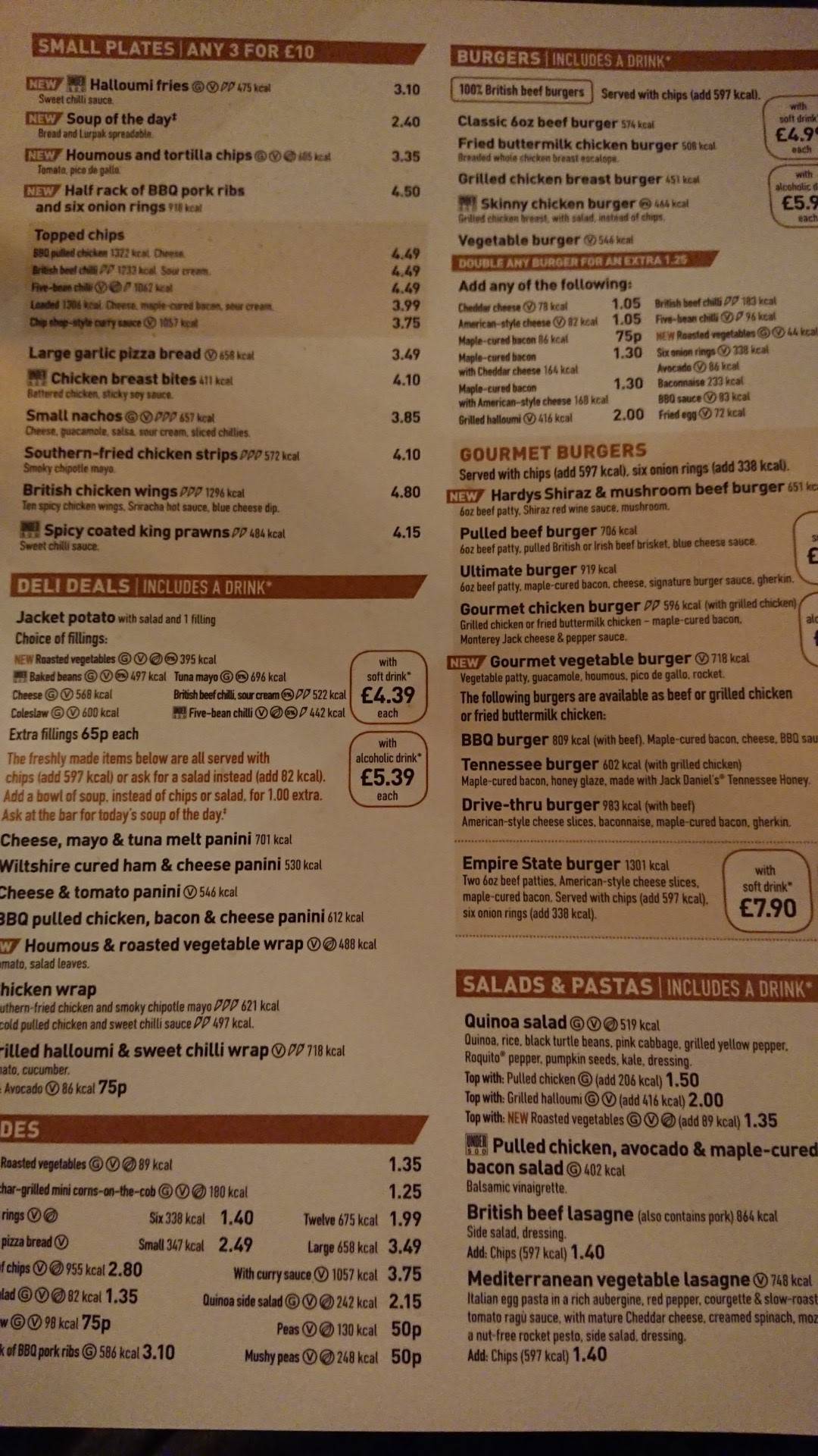 Menu at The Livery Rooms JD Wetherspoon pub & bar, Keighley