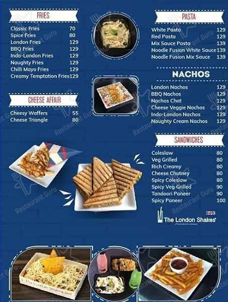 The London Shakes Chandigarh menu