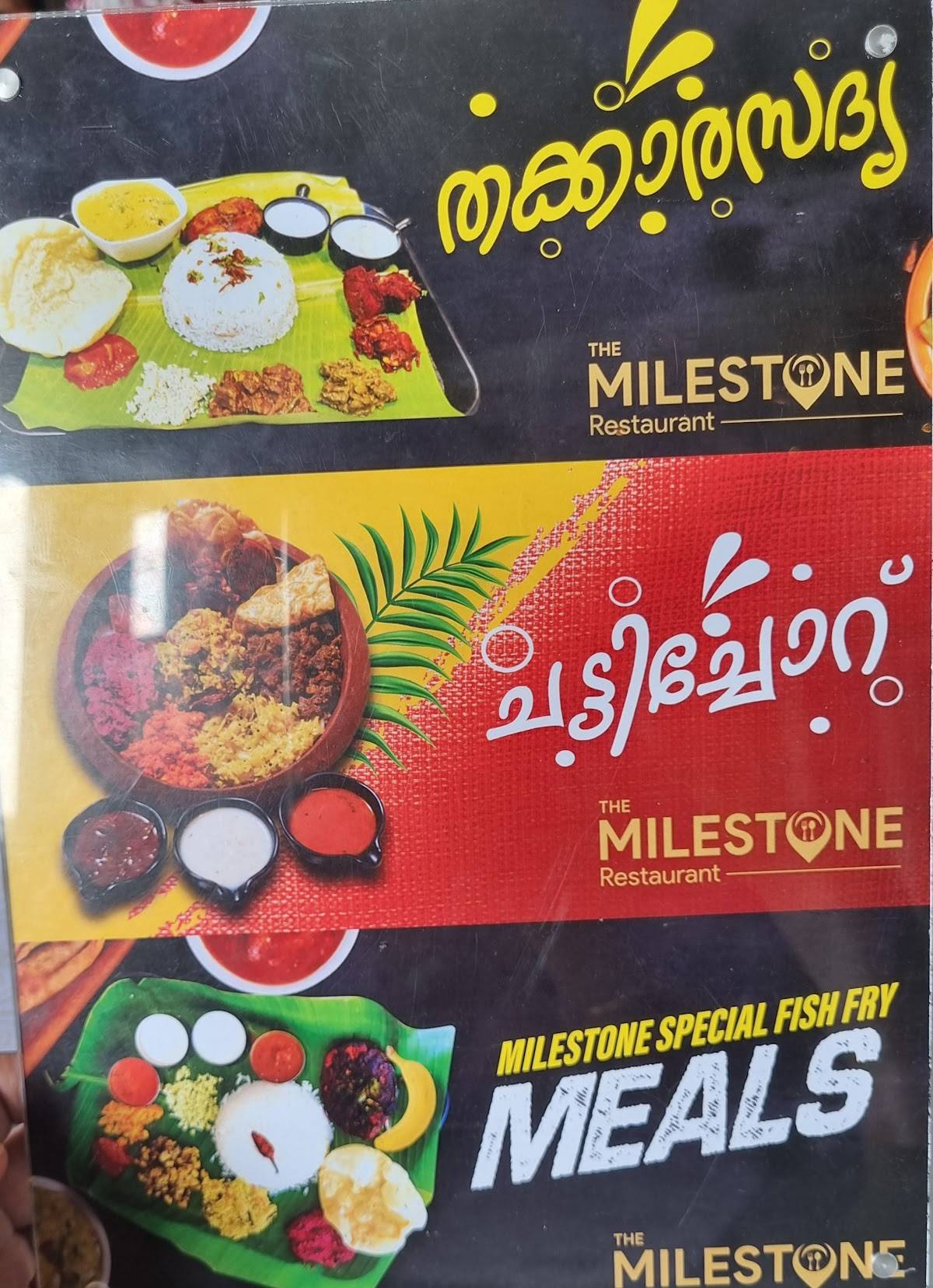 The Milestone Restaurant menu